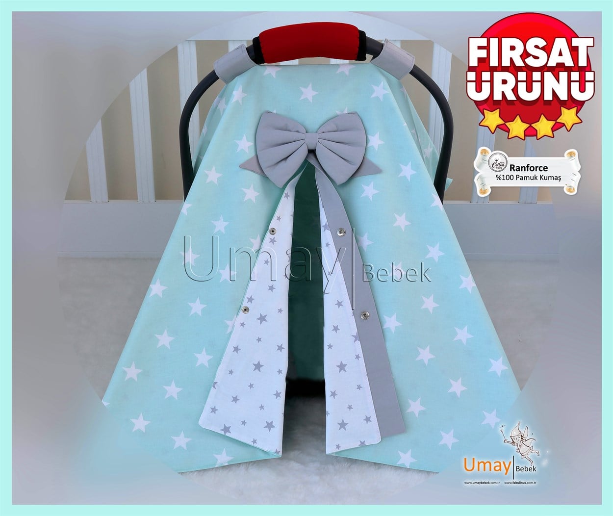 Umay BebekPuset Örtüsü (Yeşil Gri) - Tutmalı