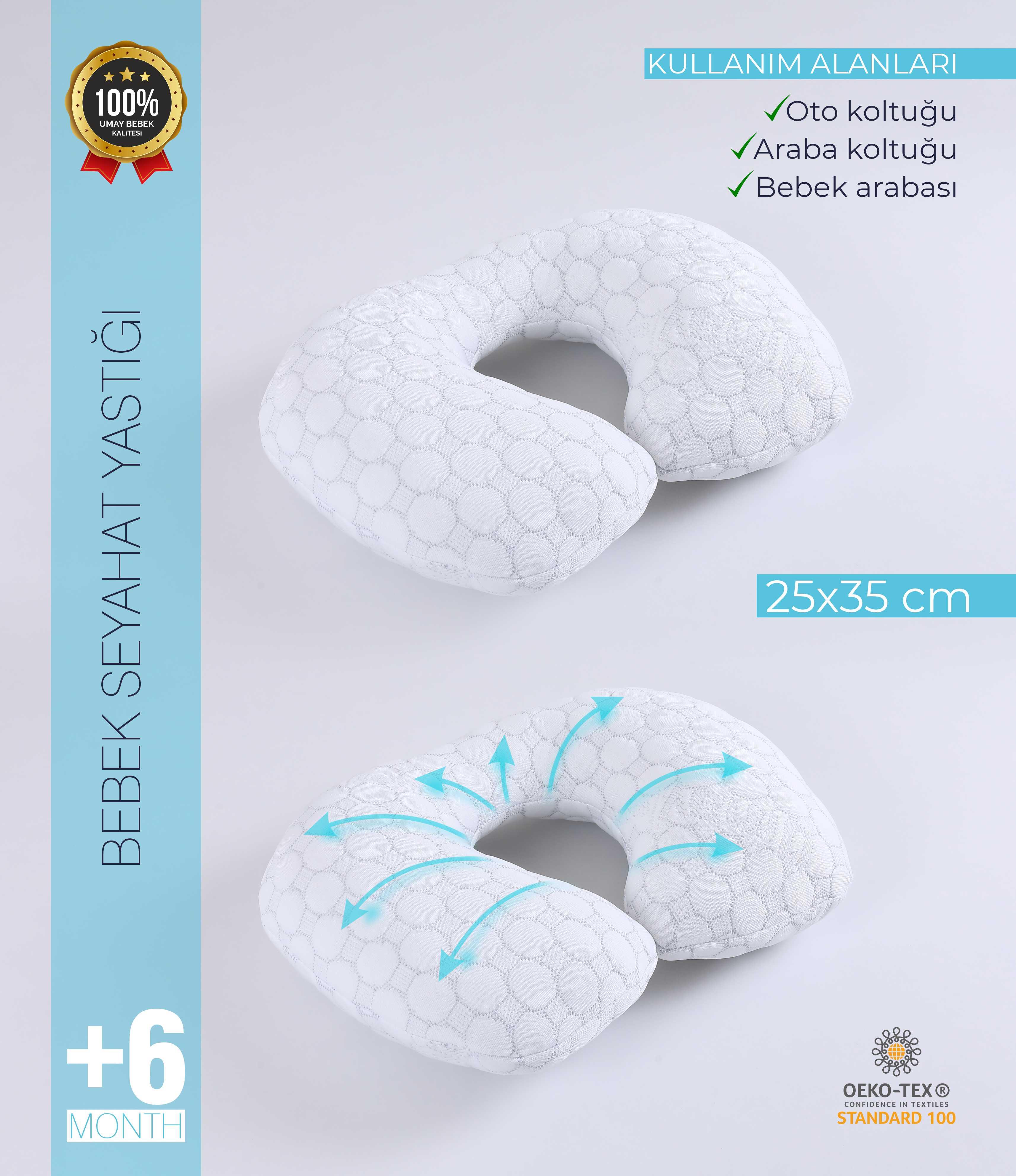 Umay BebekSeyahat Yastığı, Boyun Yastığı, Oto Yastığı, Bebek Yastık (Beyaz)
