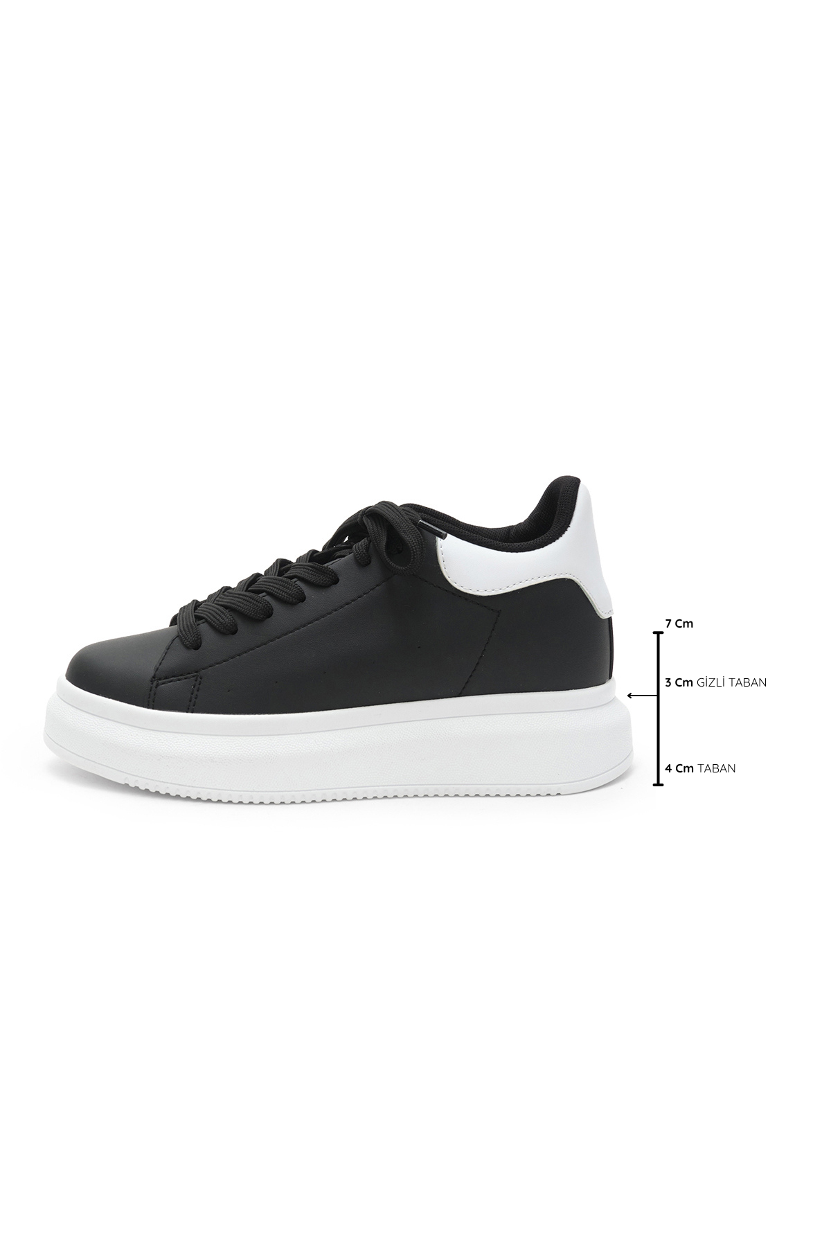 Secret 7 cm Boy Yükselten Siyah Renk Sneaker