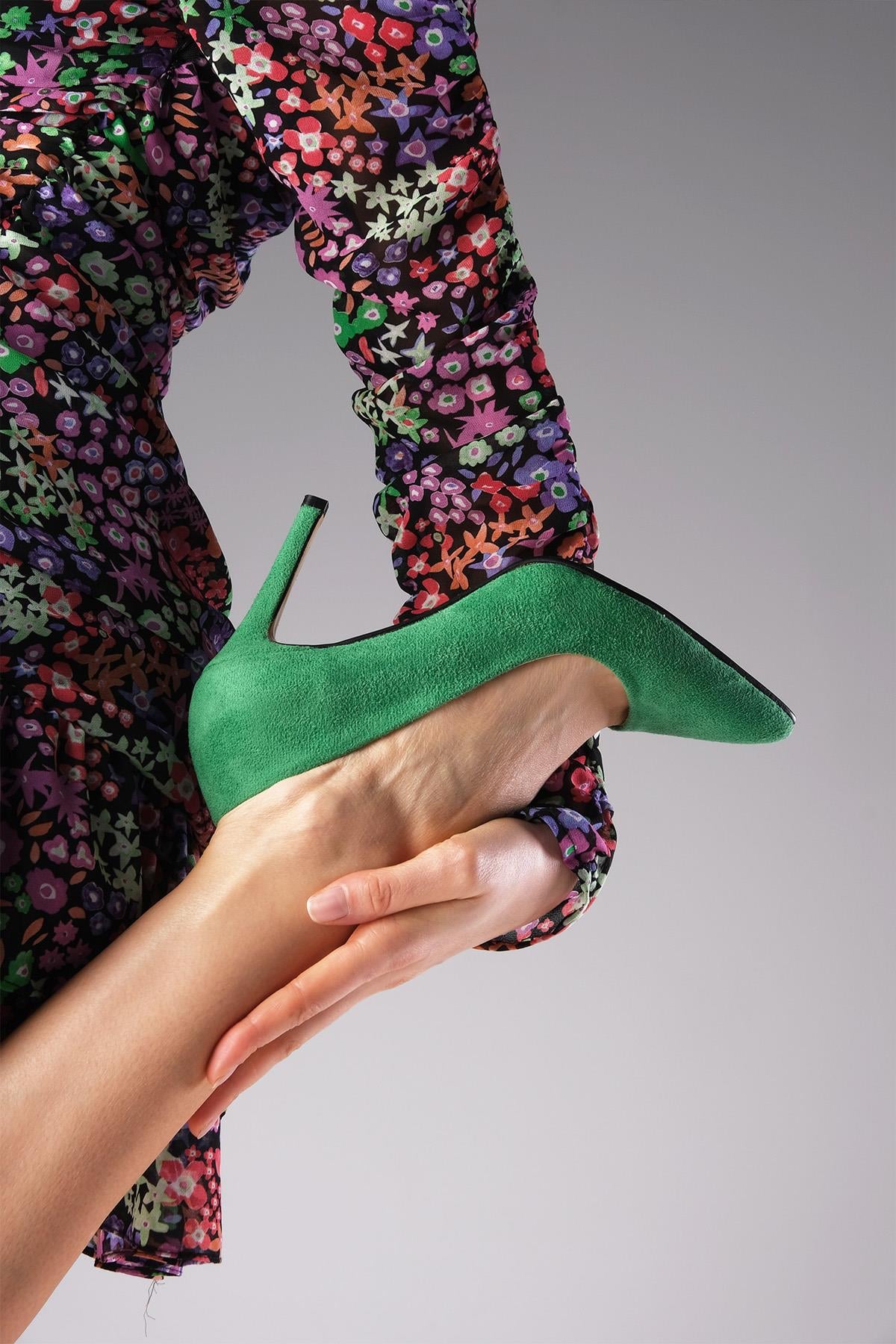 Basic Çimen Yeşili Renk Stiletto