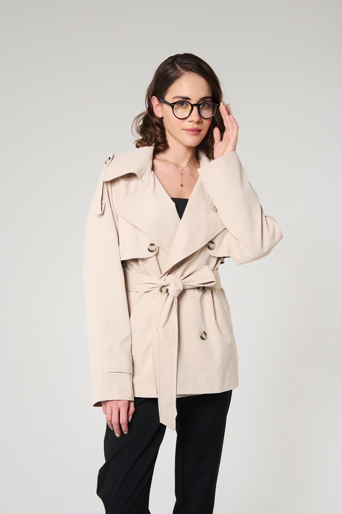 Bej Renk Trençkot