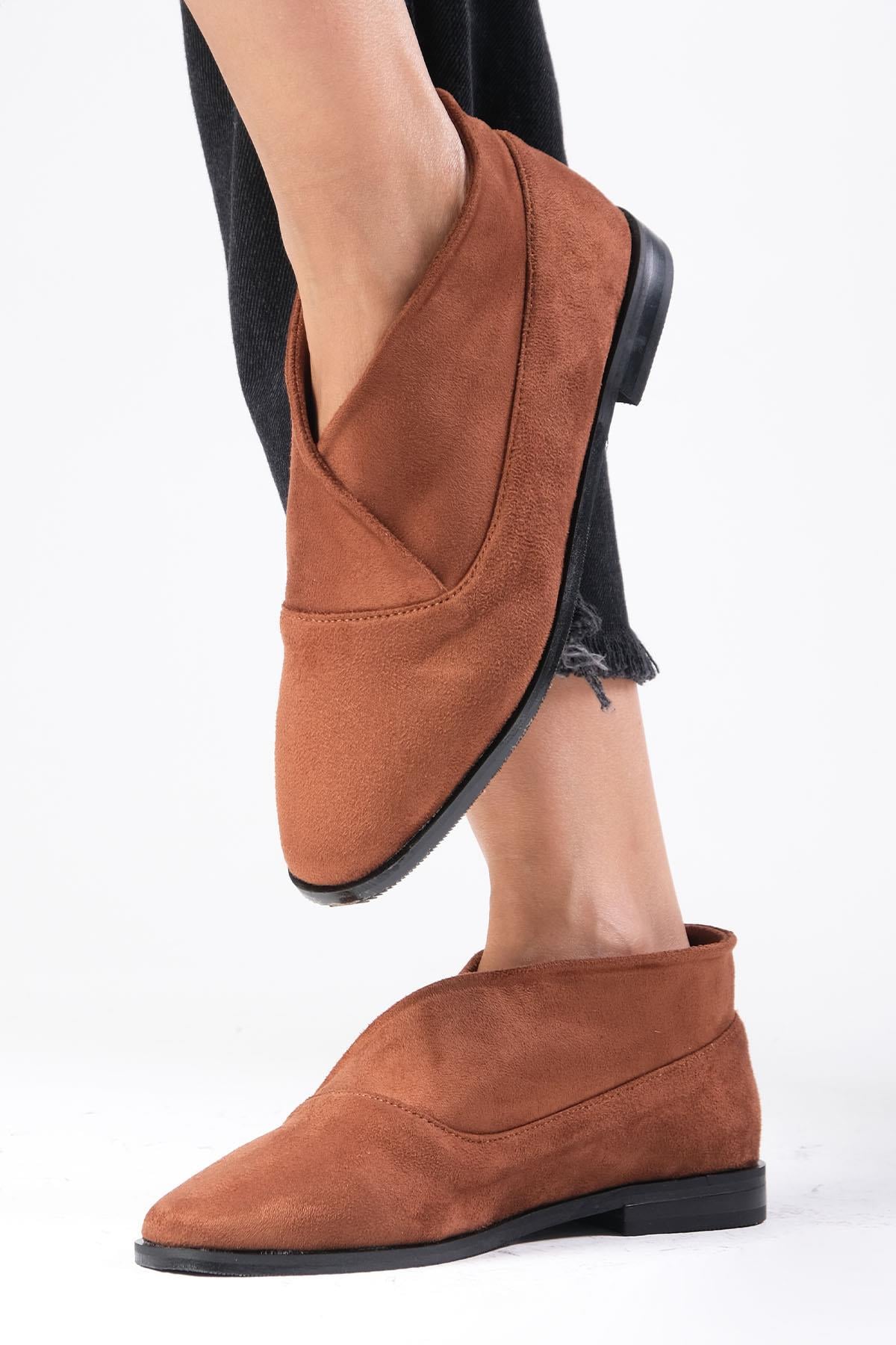 Clarisse Kahverengi Streç Süet Loafer