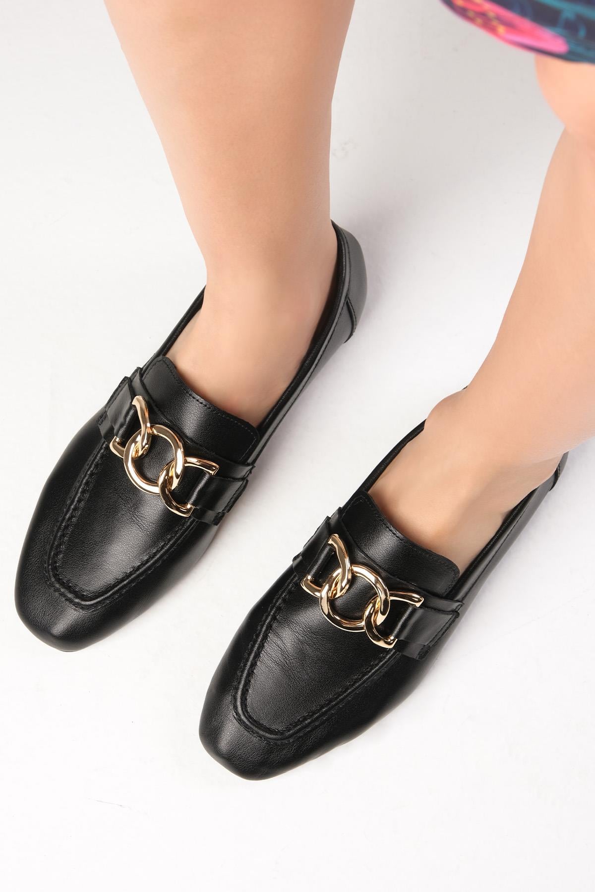 Dakota Hakiki Deri Siyah Renk Loafer