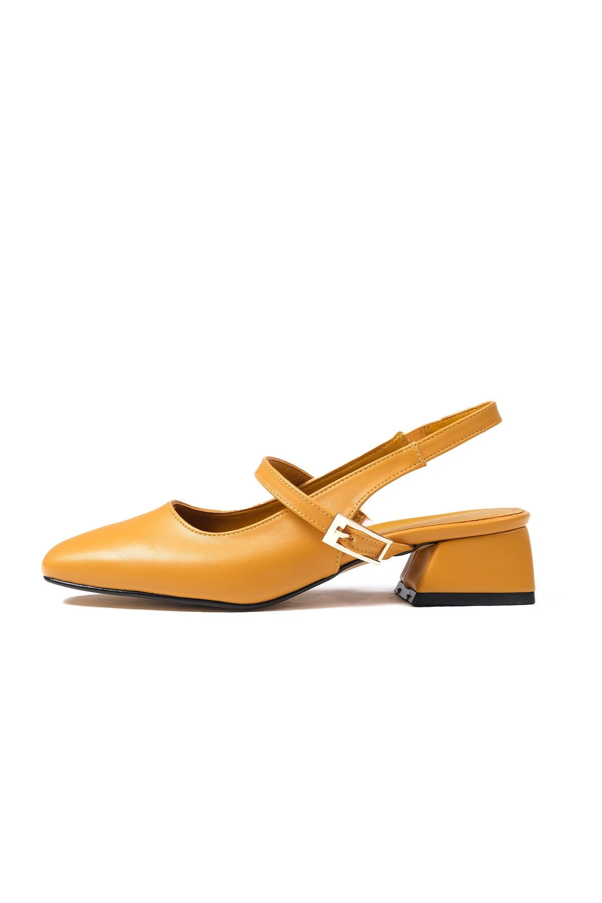 Ella Mustard Color Short Heels