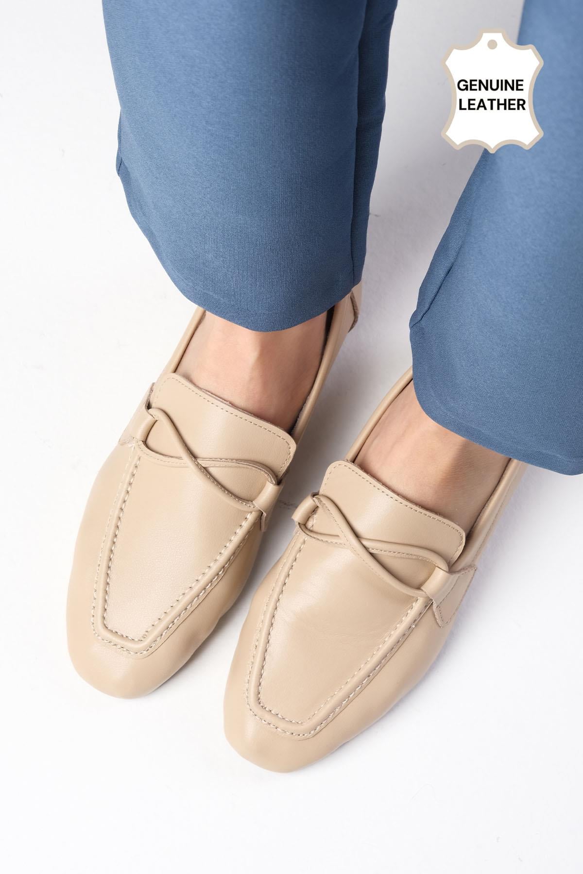Fiona Hakiki Deri Ten Rengi Loafer