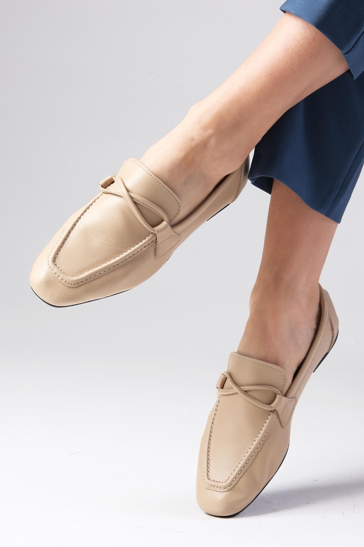 Fiona Hakiki Deri Ten Rengi Loafer