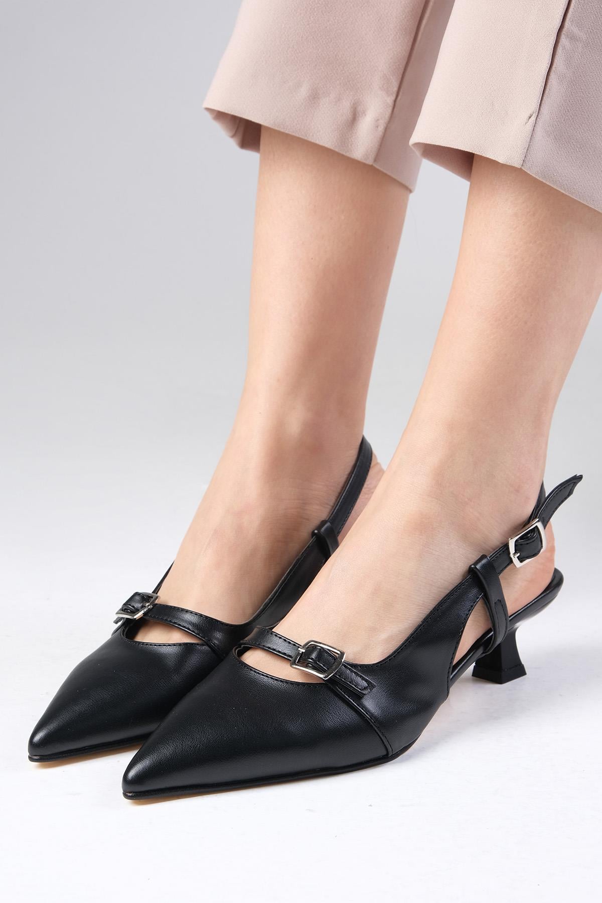 Kristin Black Mini Heels