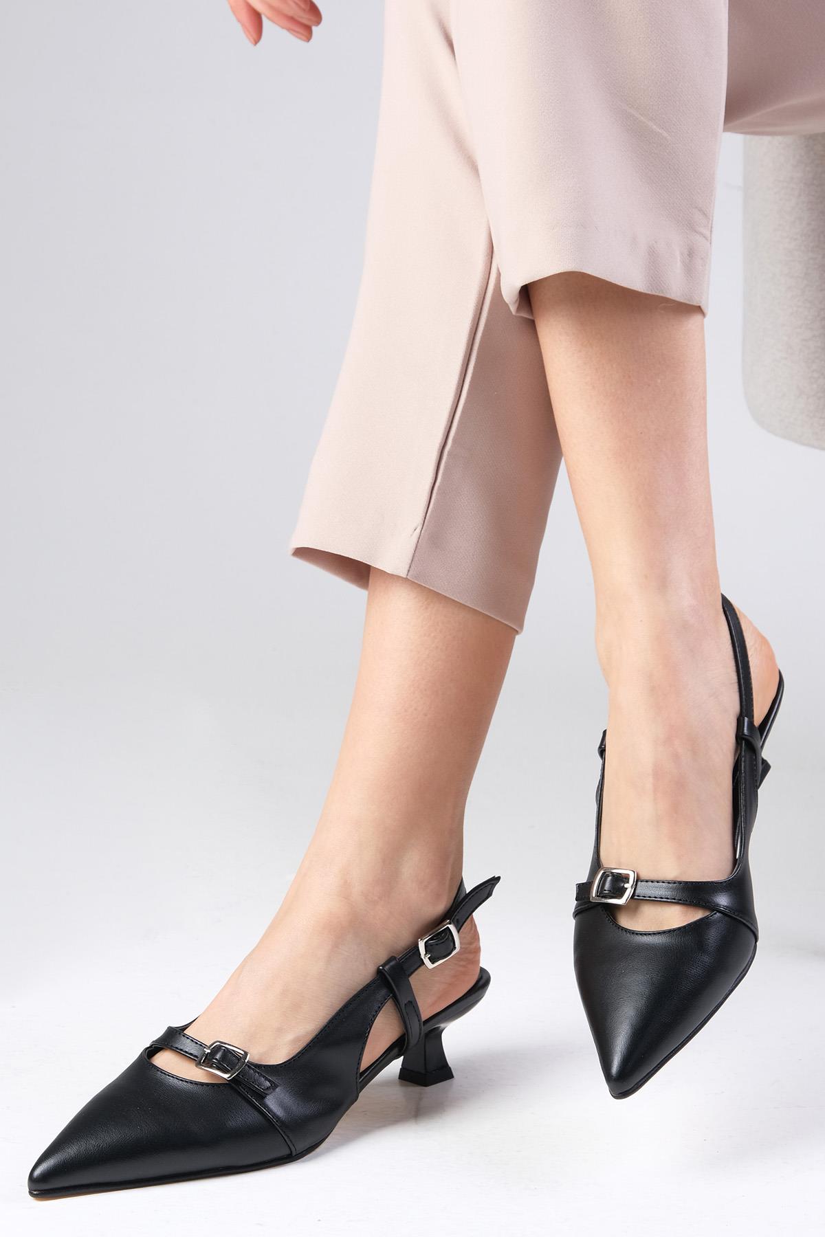 Kristin Black Mini Heels