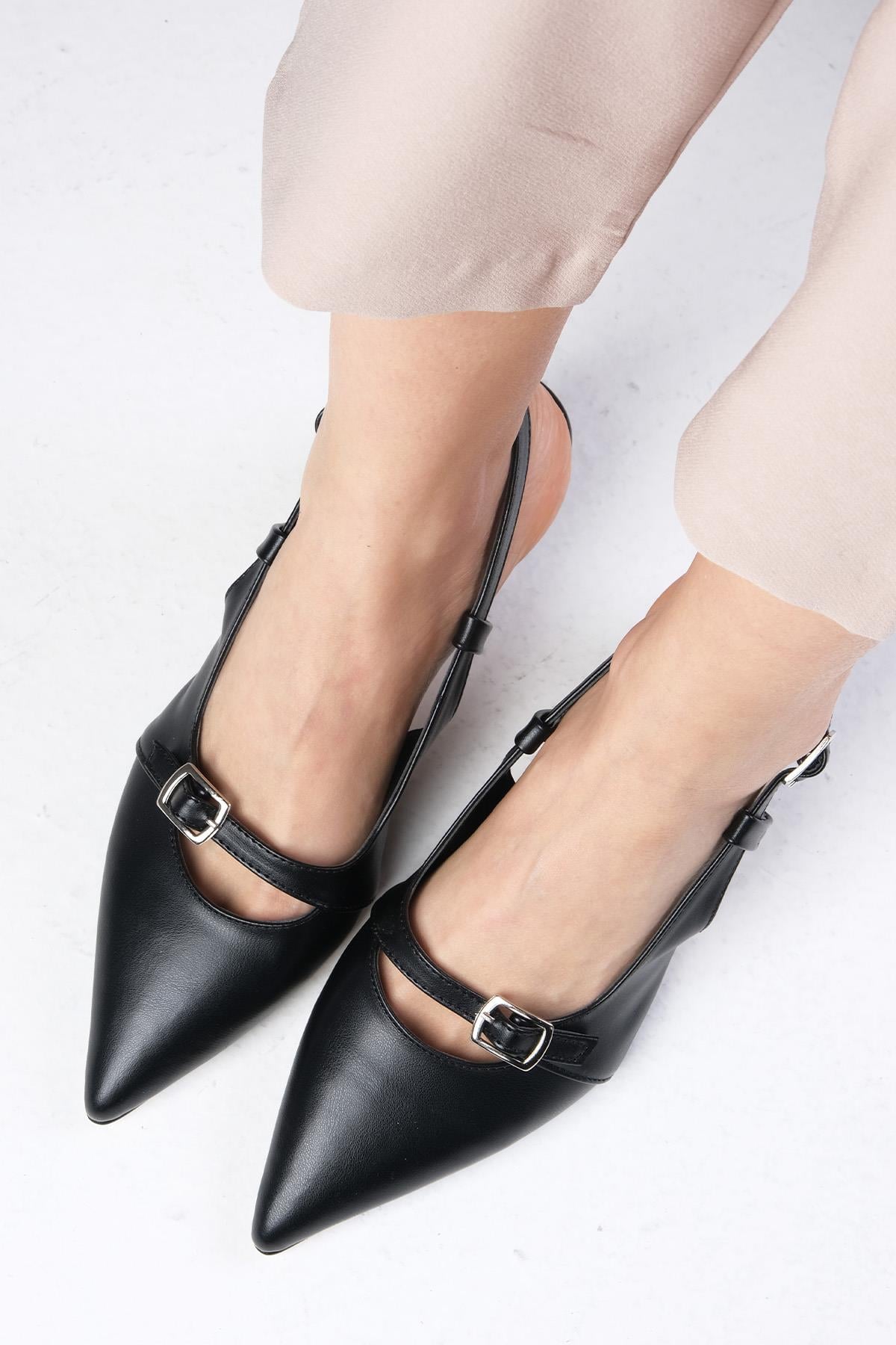 Kristin Black Mini Heels
