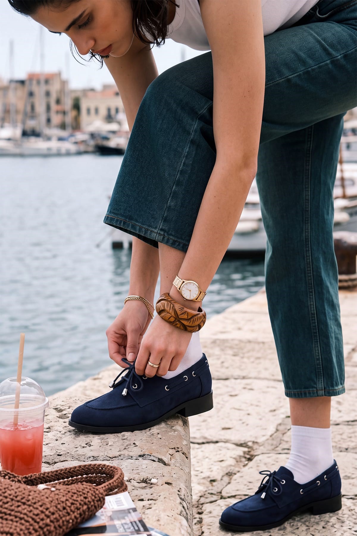 Alina Lacivert Renk Kuşgözü Detaylı Loafer