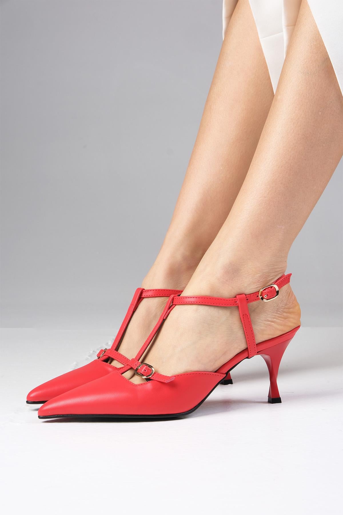 Melissa Red Open-Back Heels