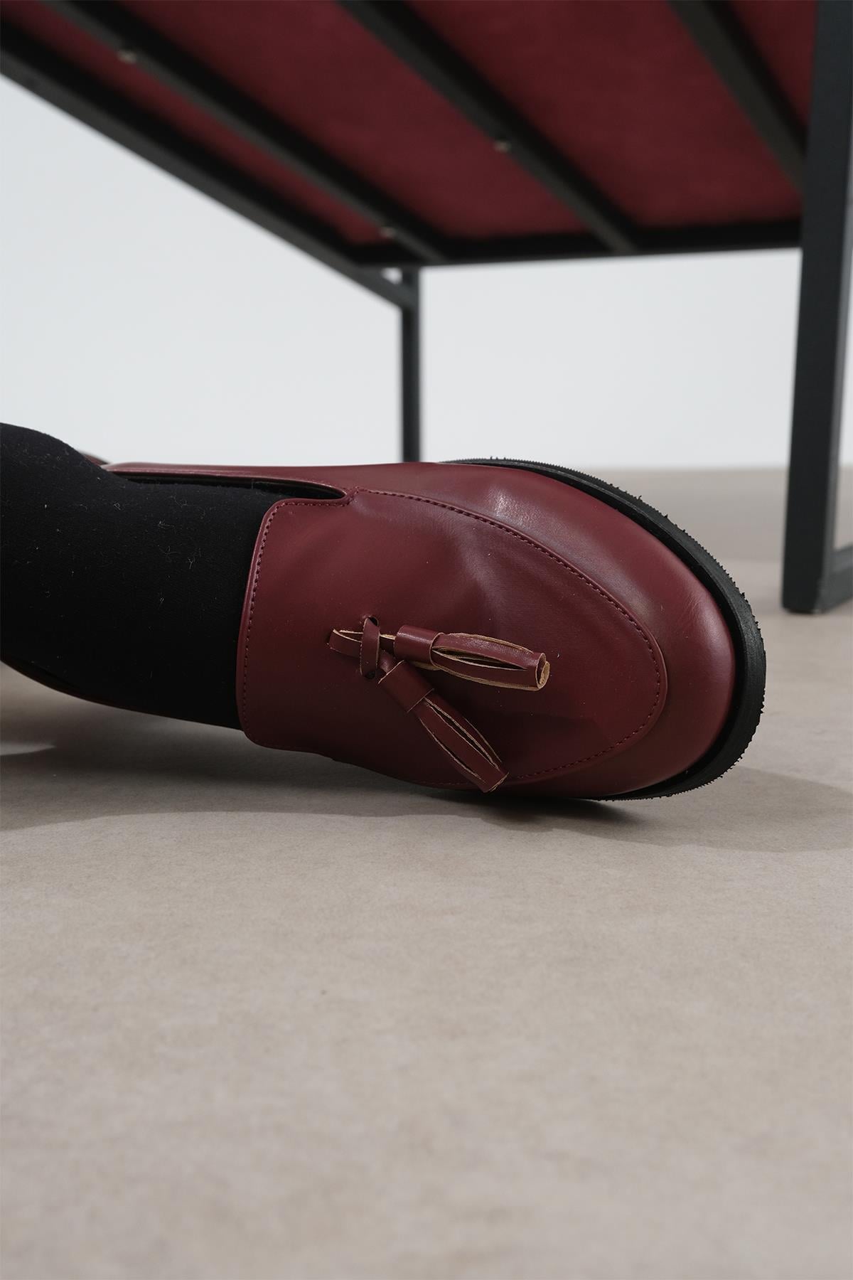 Iris Bordo Renk Oxford Ayakkabı
