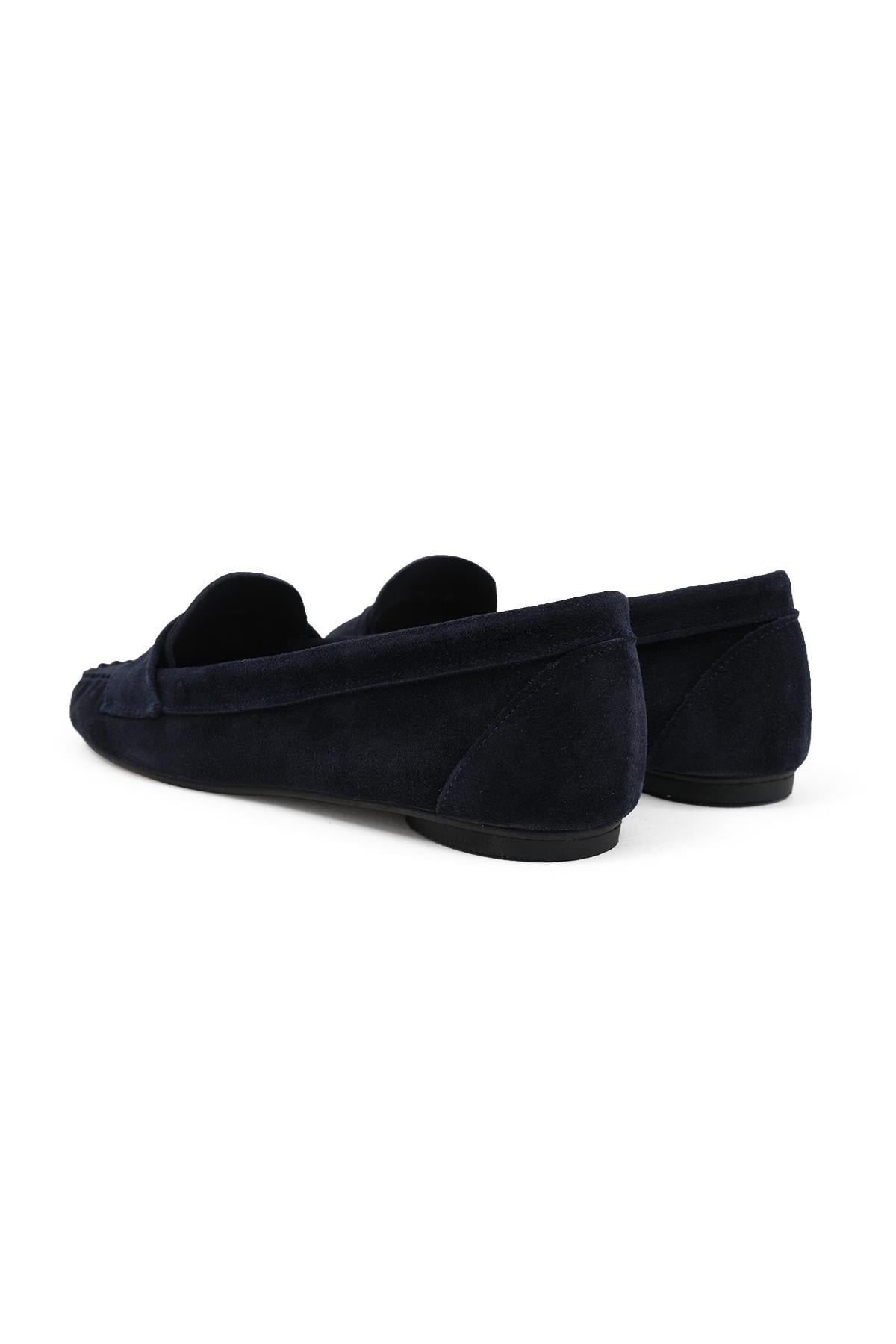 Capri Hakiki Süet Lacivert Renk Loafer
