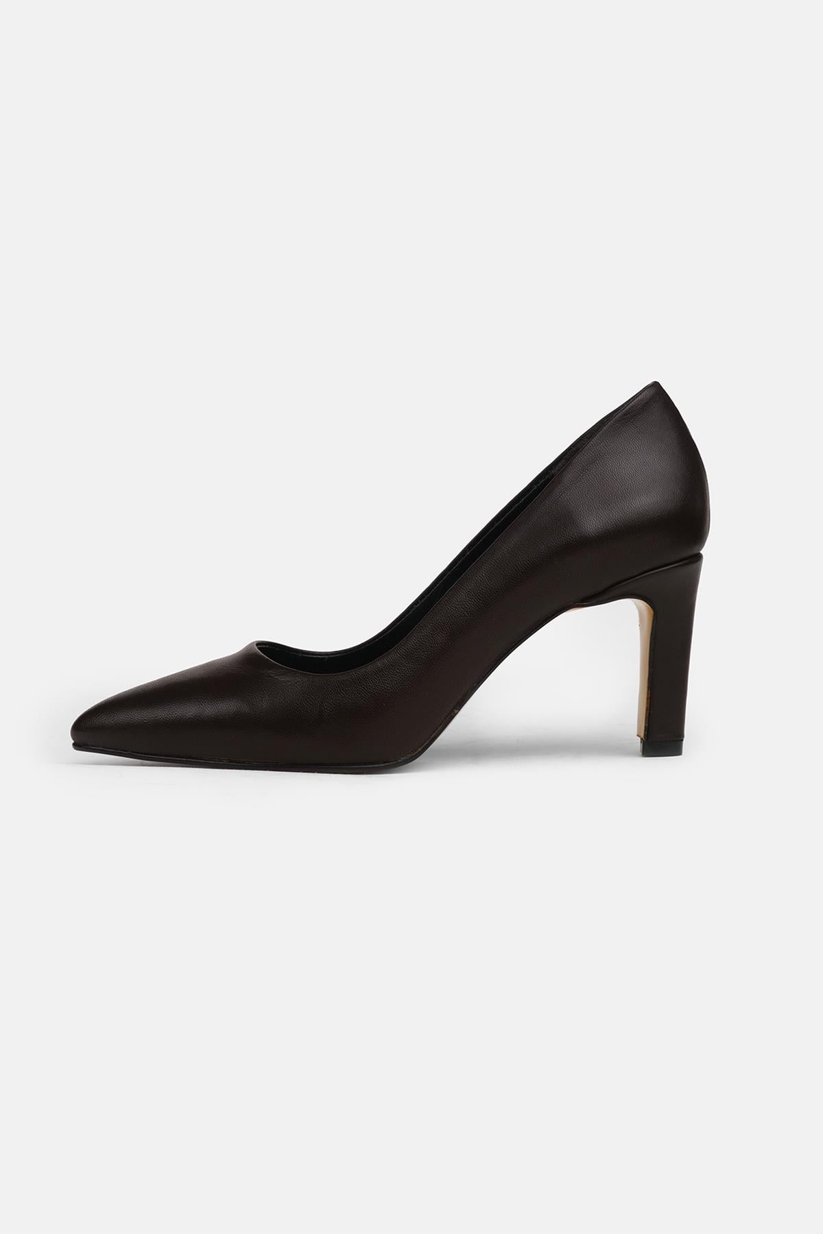 Beliz Hakiki Süet Taba Renk Stiletto