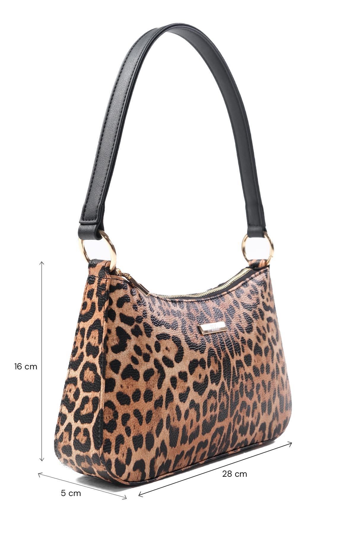 Leopar Desenli El Ve Omuz Çantası