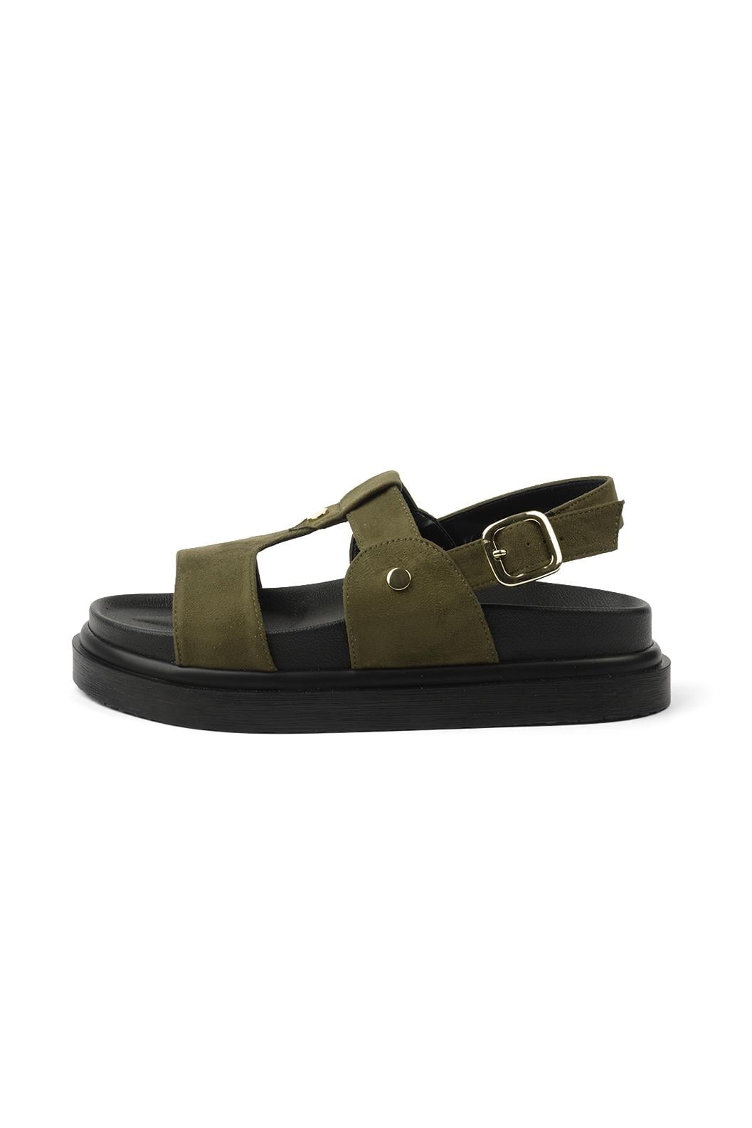 Lexi Haki Renk Platform Tabanlı Sandalet