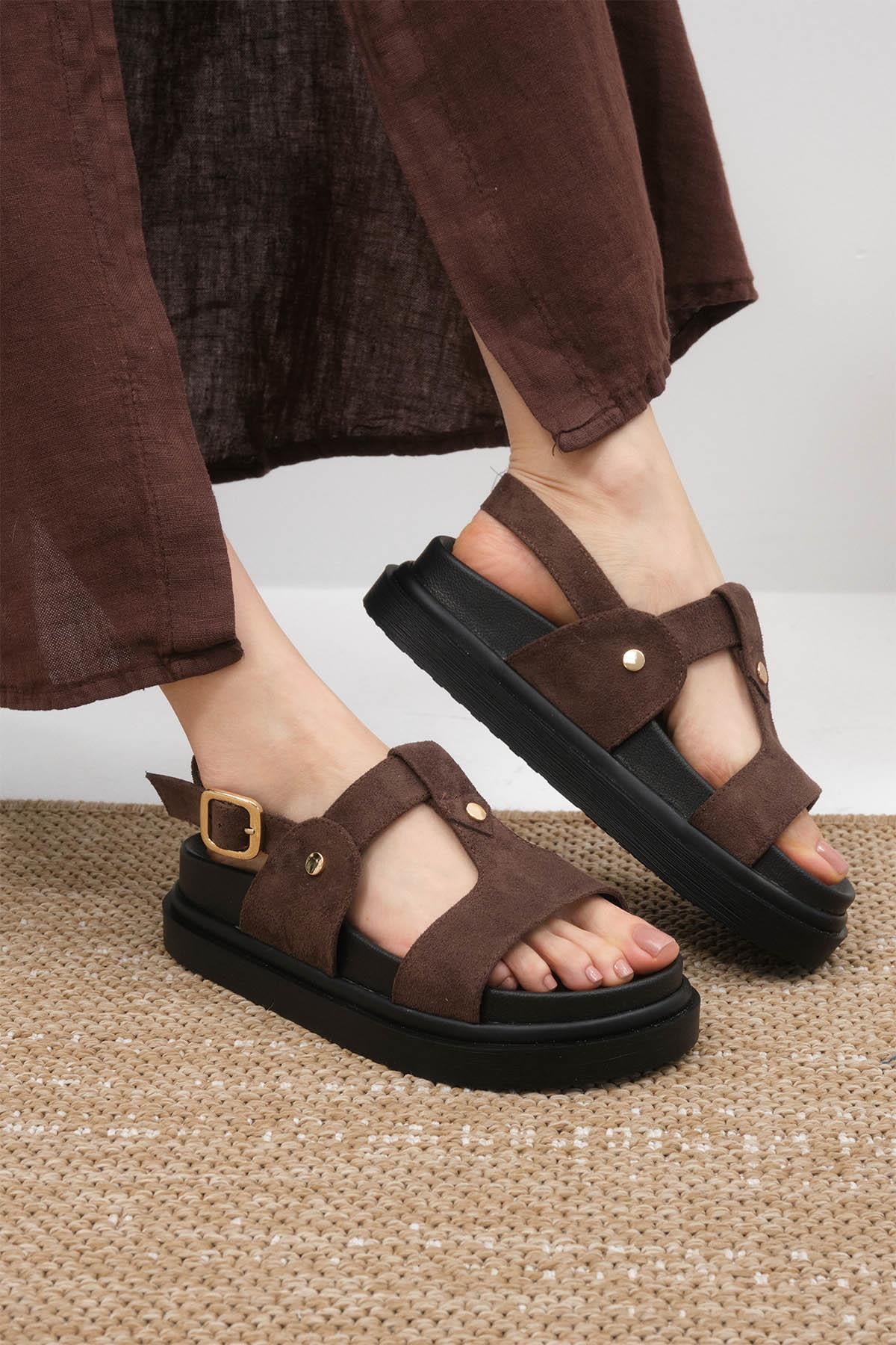 Lexi Kahverengi  Platform Tabanlı Sandalet