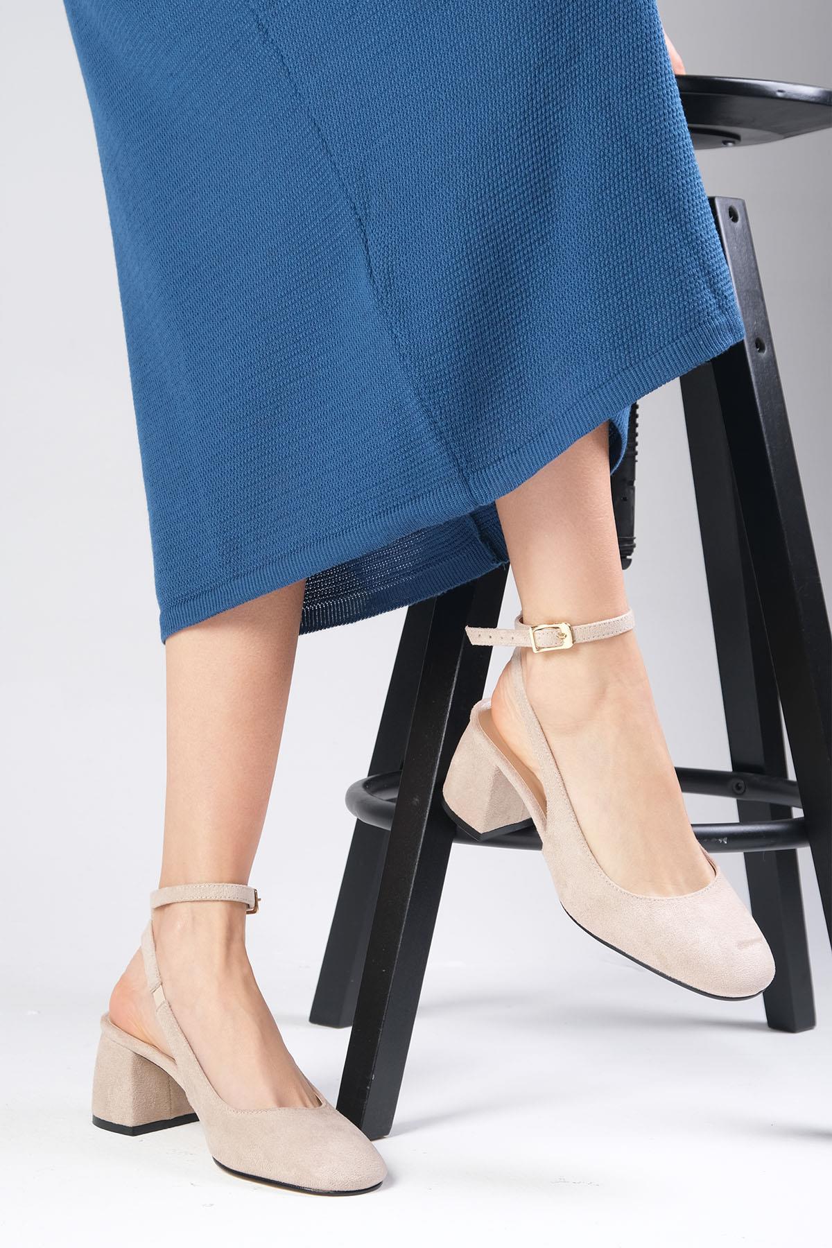 Lia Bej Renk Topuklu Ayakkabı