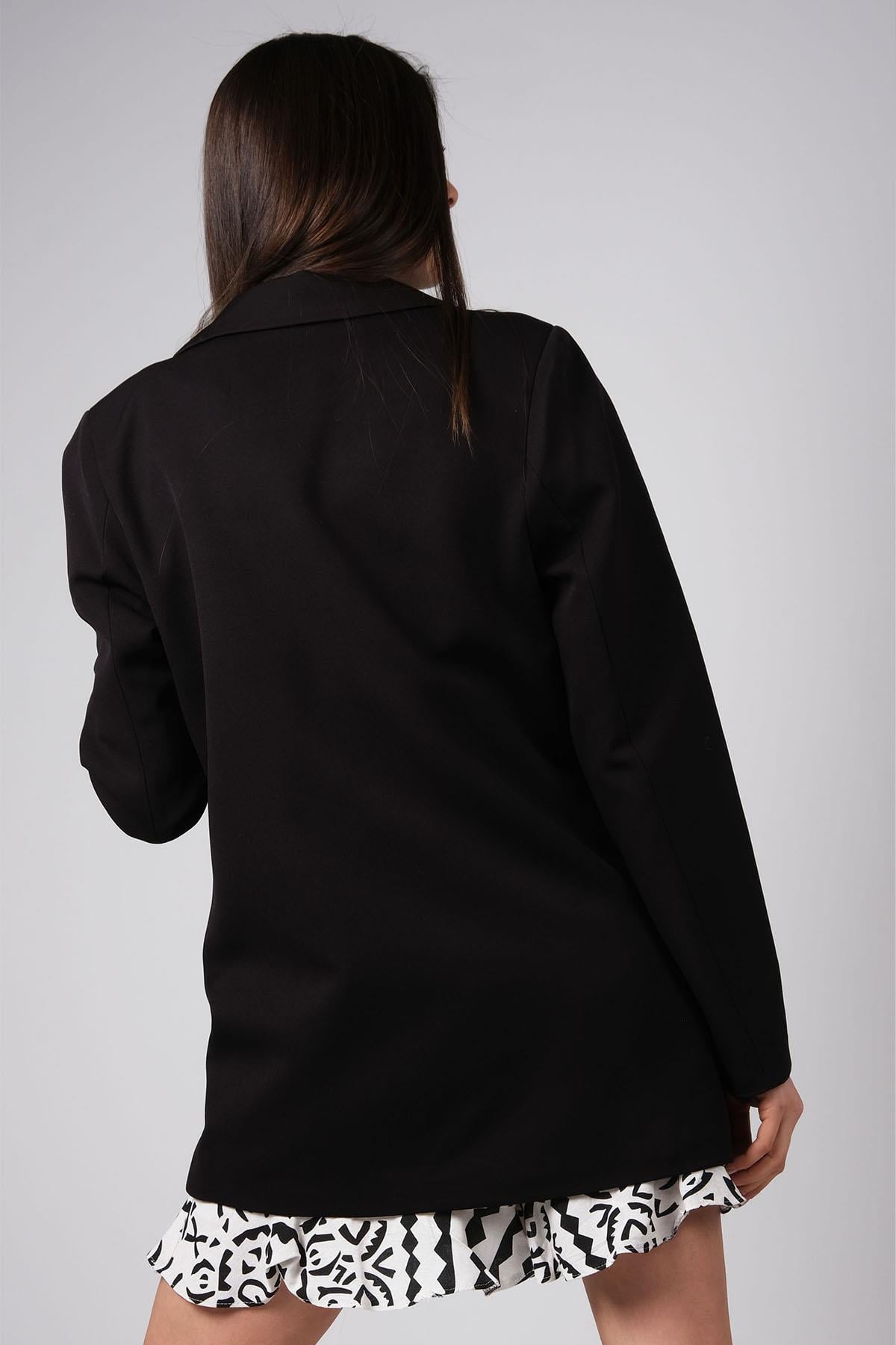 MIOROPA Siyah Renk Oversize Ceket