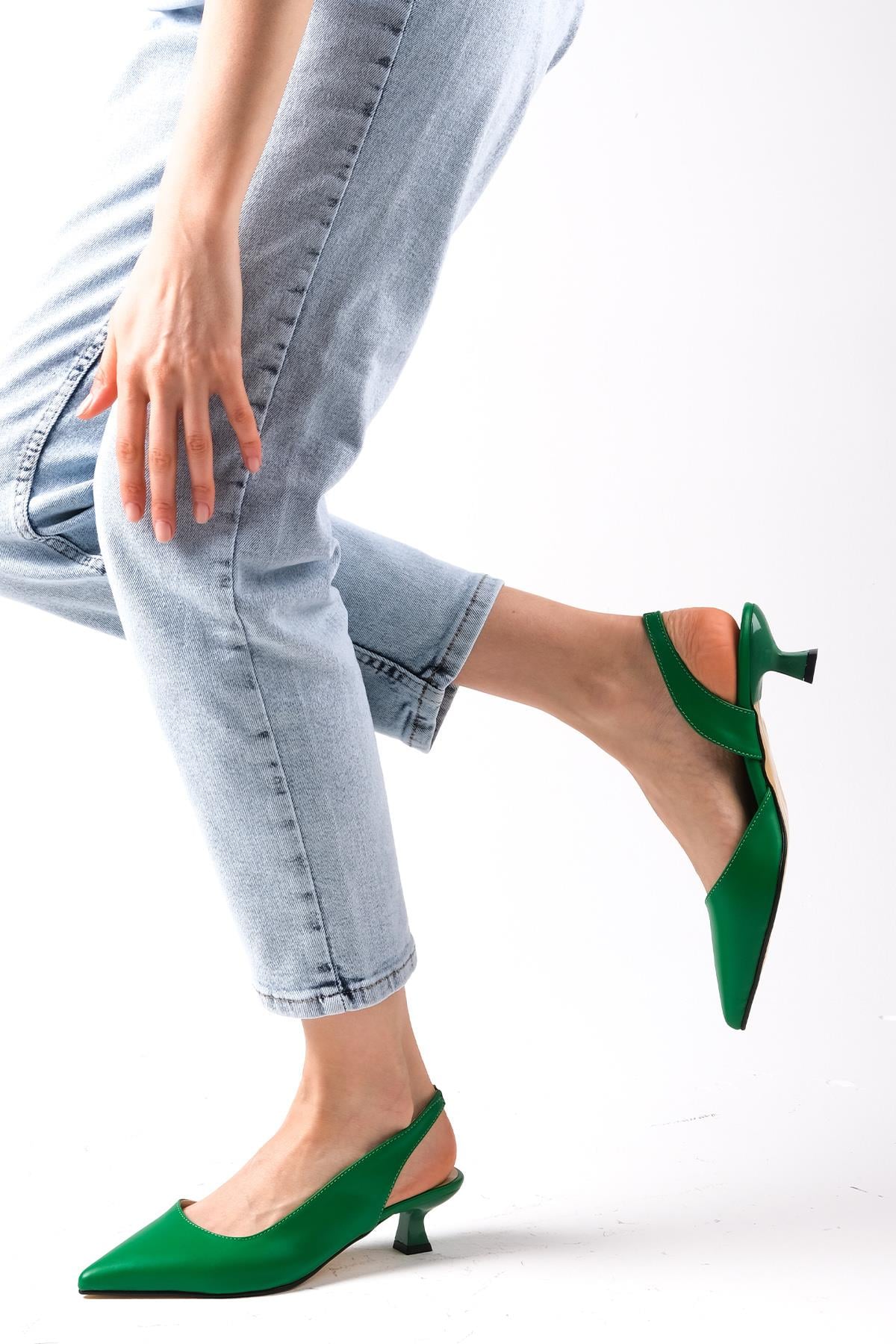 Mitzie Green Color Short Heels