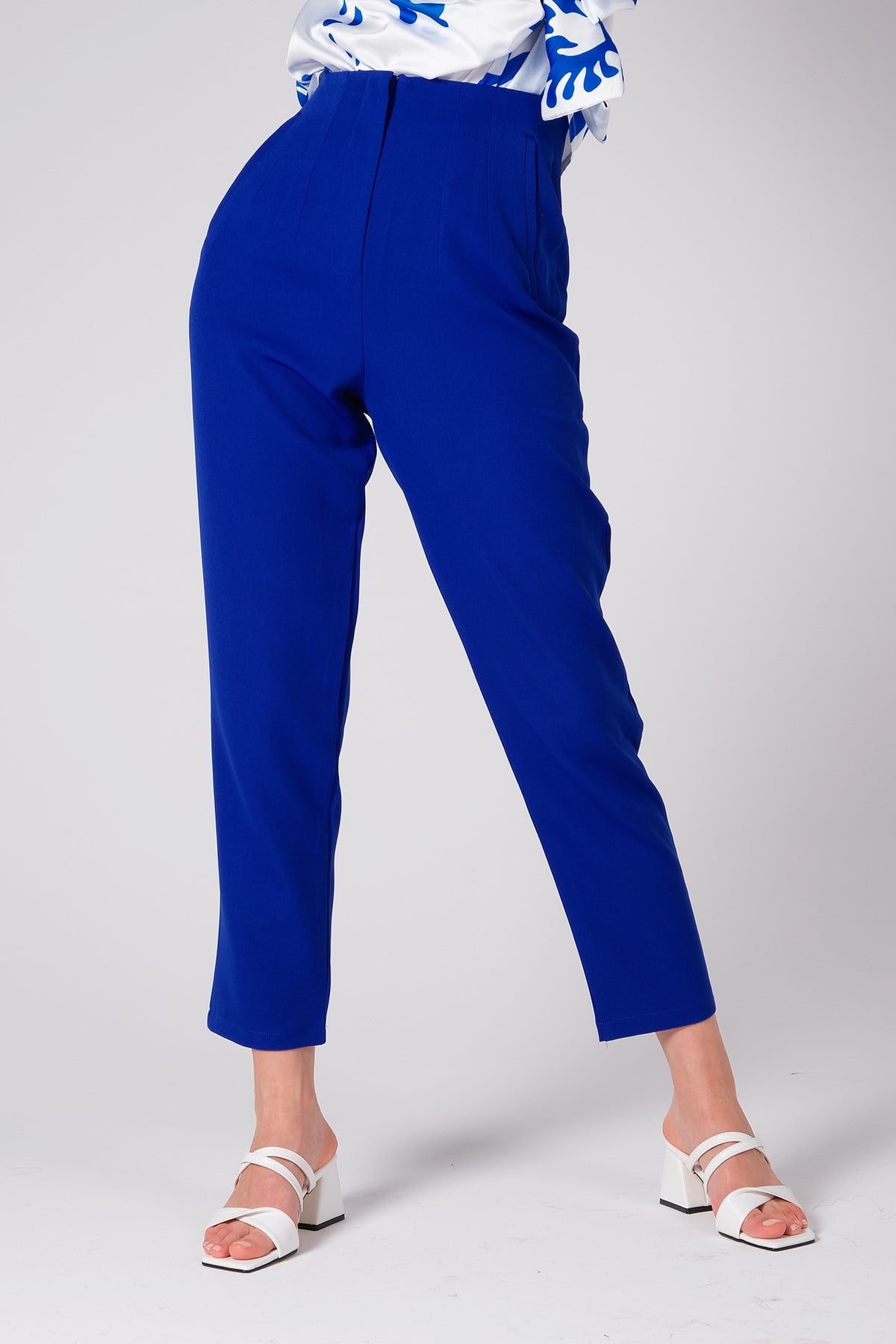 MIOROPA Saks Renk Düz Paça Pantalon