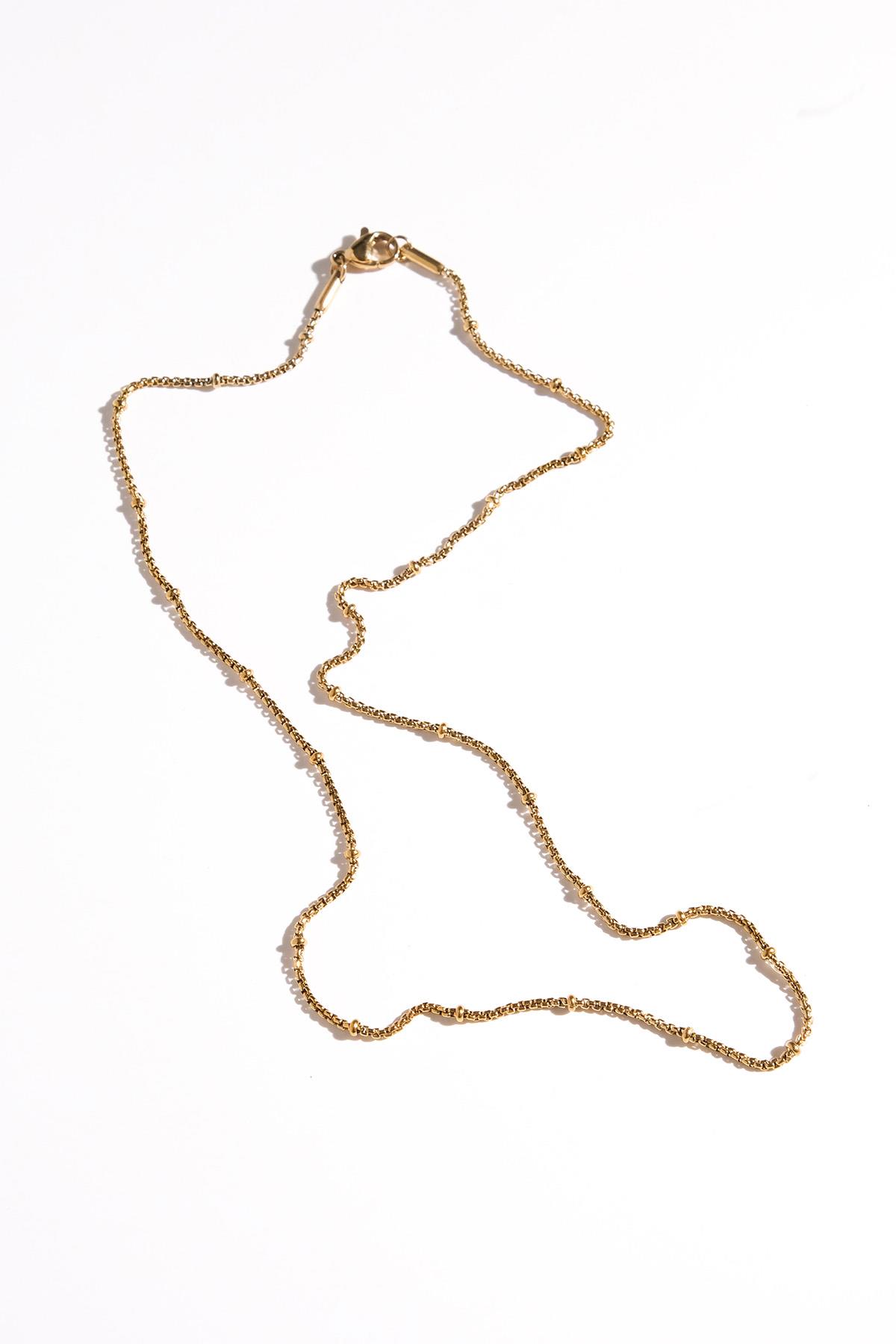 Altın Renk Sık Toplu Zincir Kolye