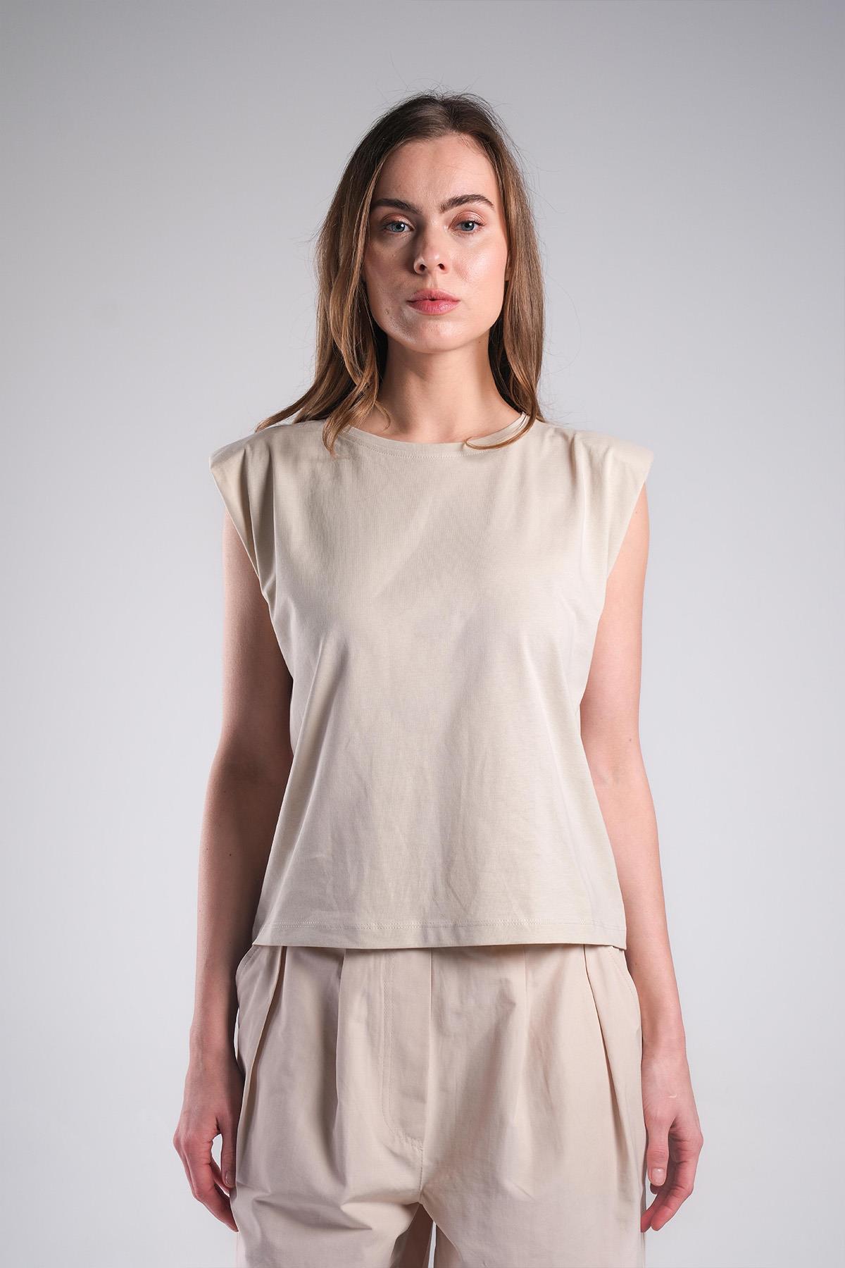 MIOROPA Bej Renk Vatkalı Tişört