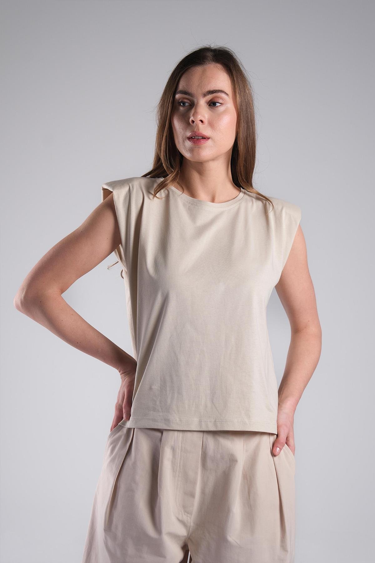 MIOROPA Bej Renk Vatkalı Tişört