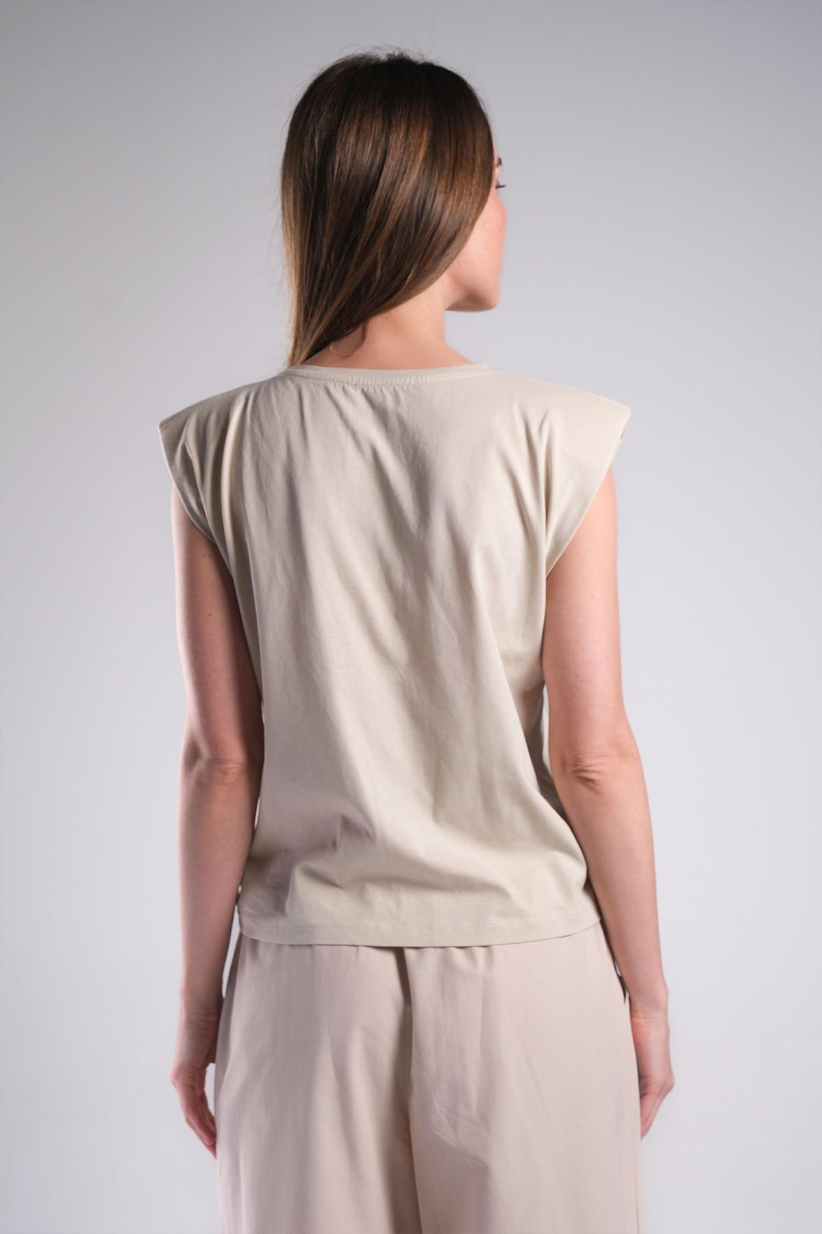 MIOROPA Bej Renk Vatkalı Tişört