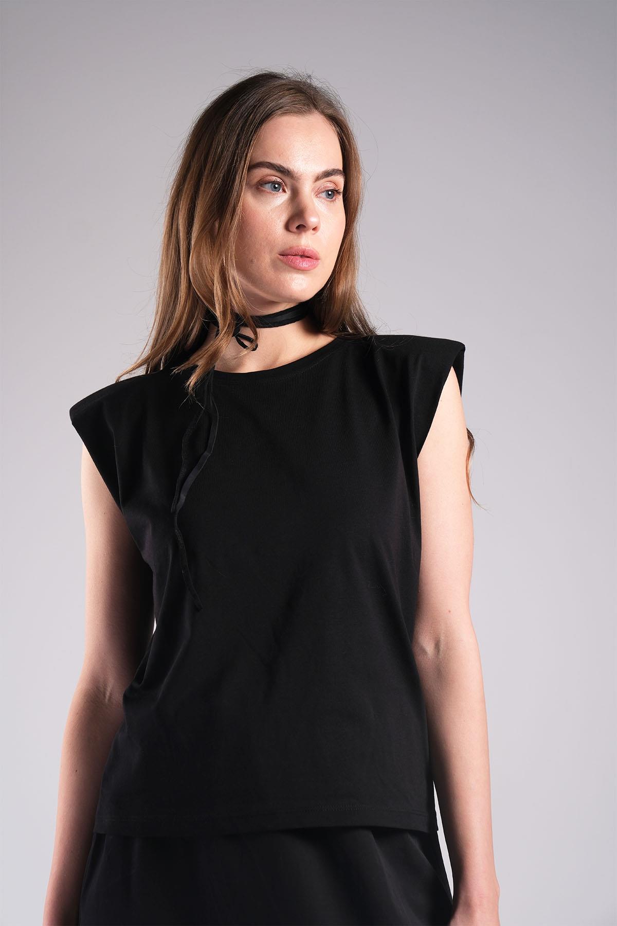 MIOROPA Siyah Renk Vatkalı Tişört