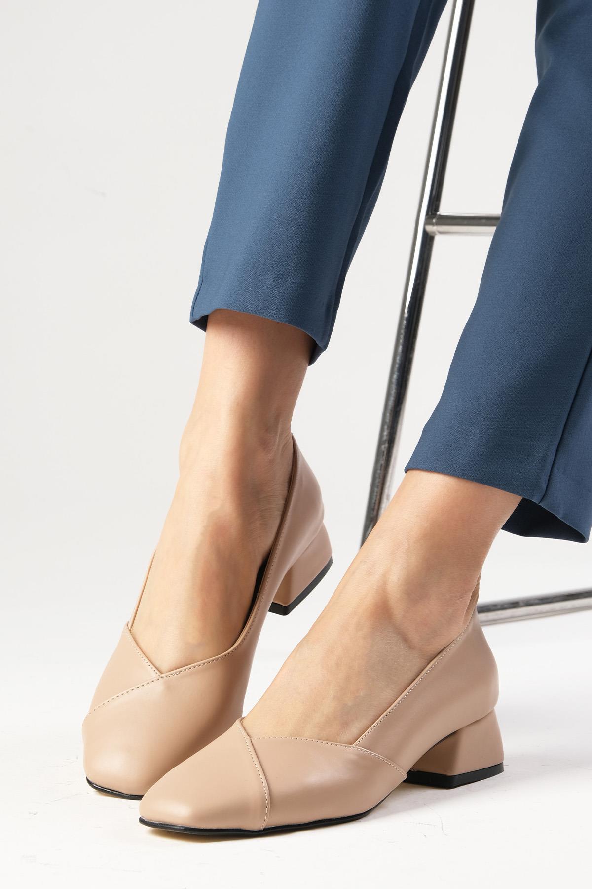 Addison Ten Rengi Kısa Topuklu Ayakkabı