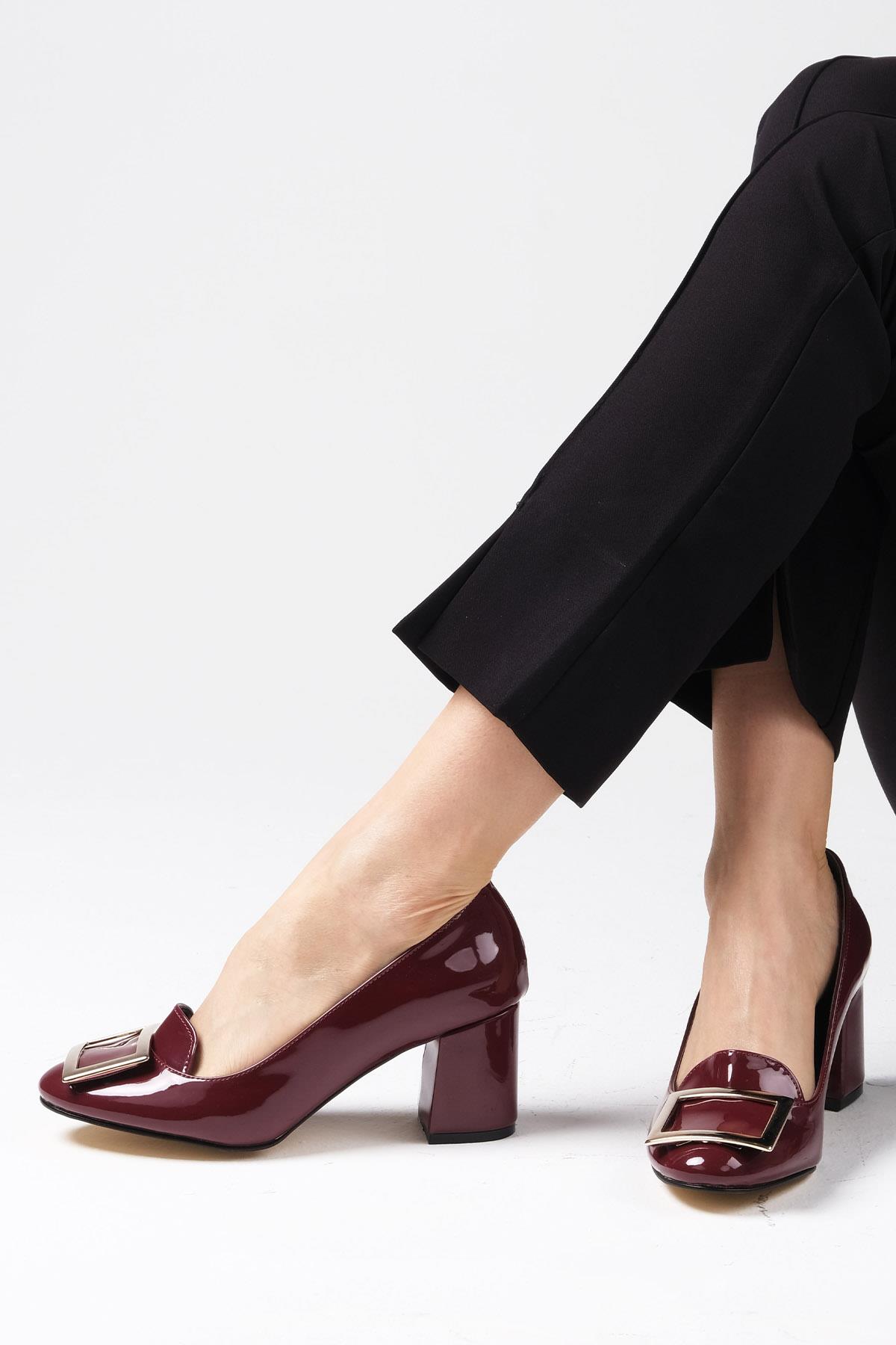 Adela Bordo Renk Topuklu Ayakkabı