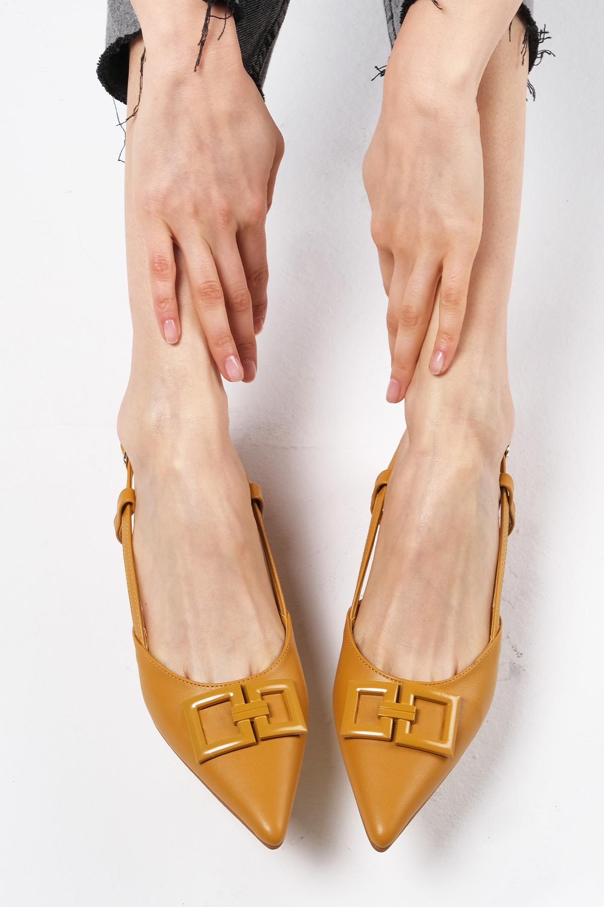 Alyssa Hardal Renk Kısa Topuklu Ayakkabı