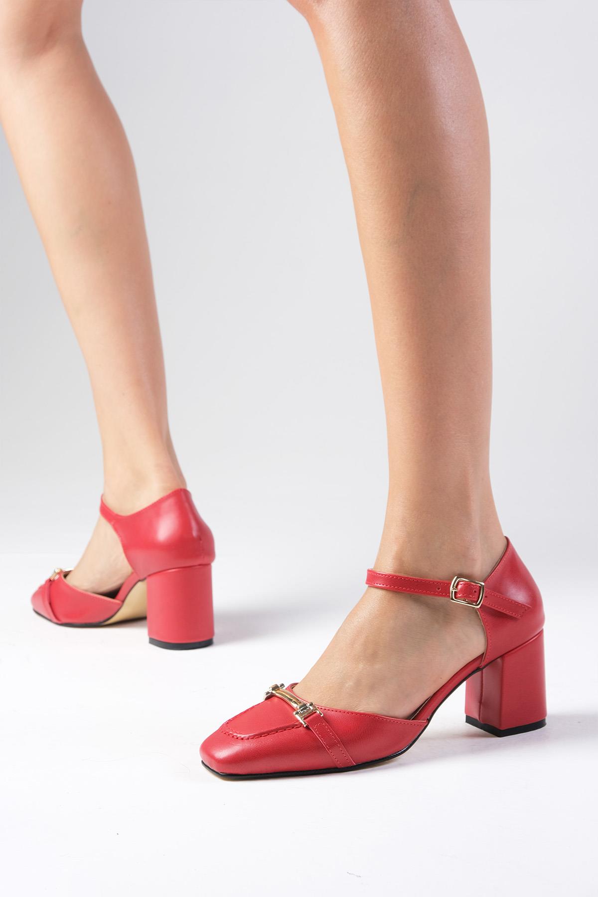 Avila Kırmızı Renk Topuklu Ayakkabı