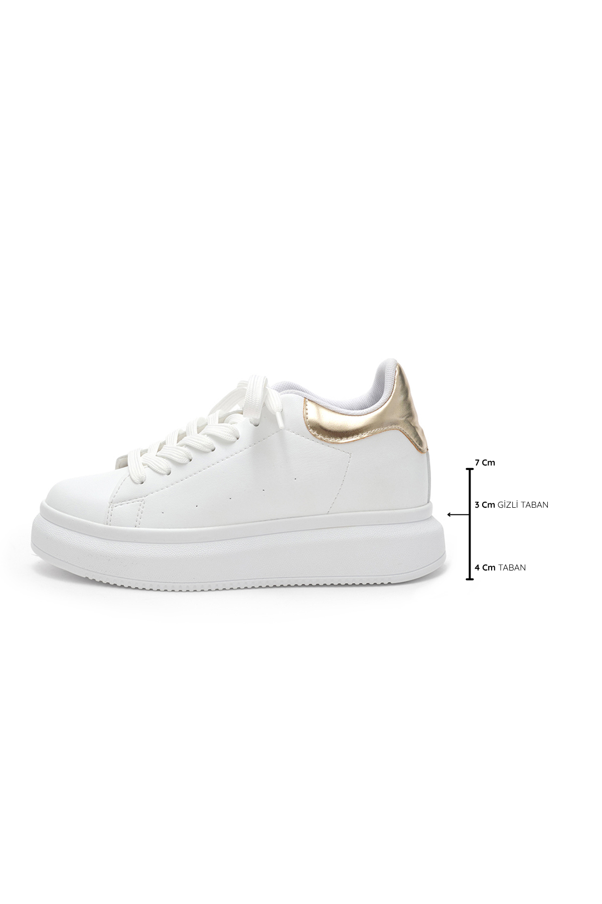 Secret 7 cm Boy Yükselten Beyaz Renk Sneaker