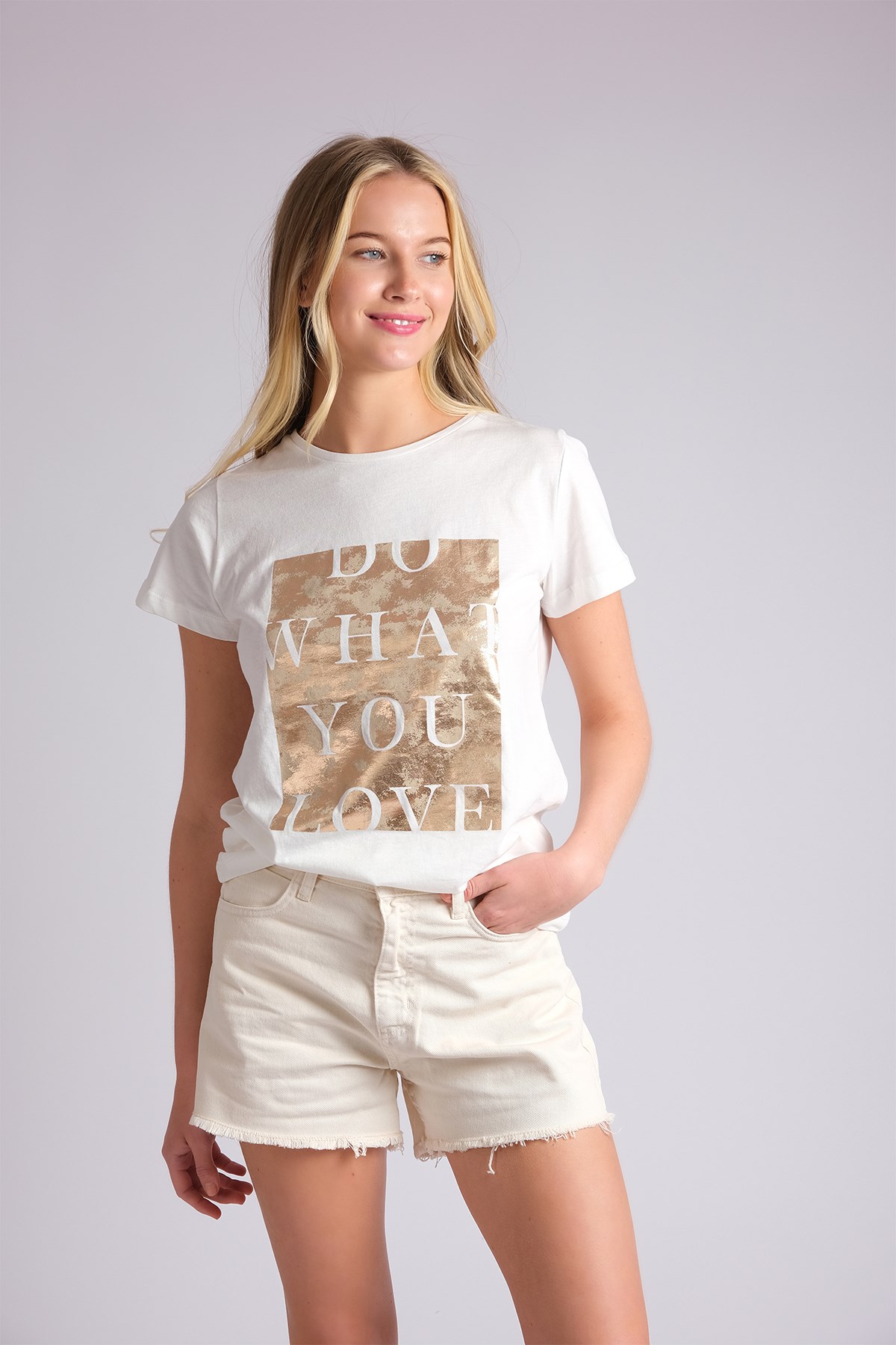 MIOROPA Bej Renk Kadın Tişört