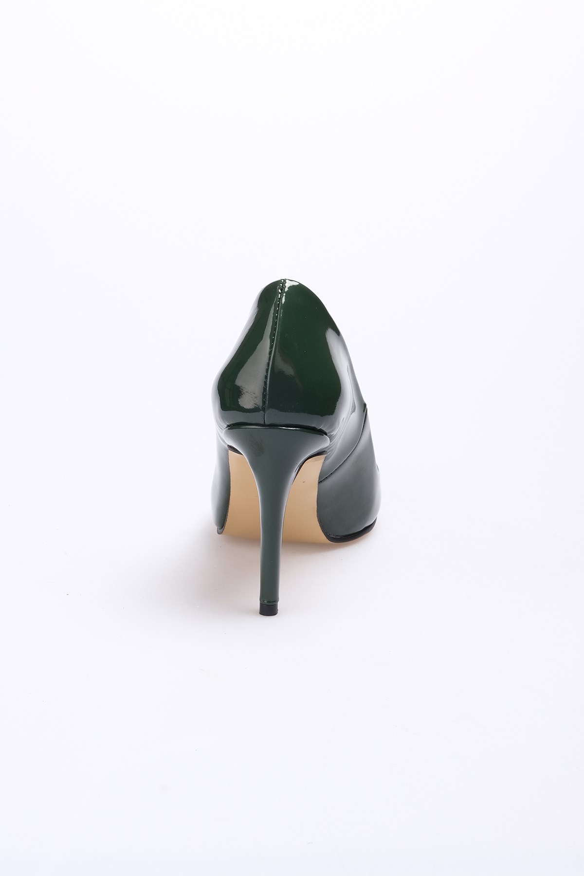 Basic Yeşil Renk Rugan Stiletto