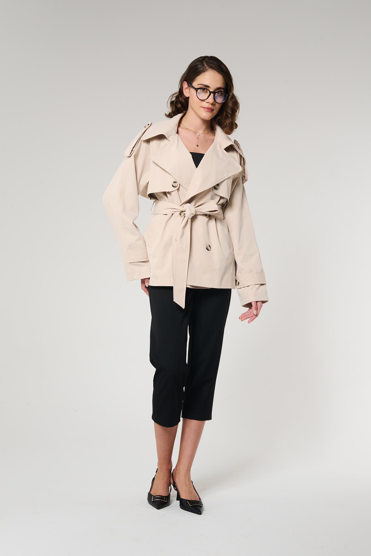 Bej Renk Trençkot