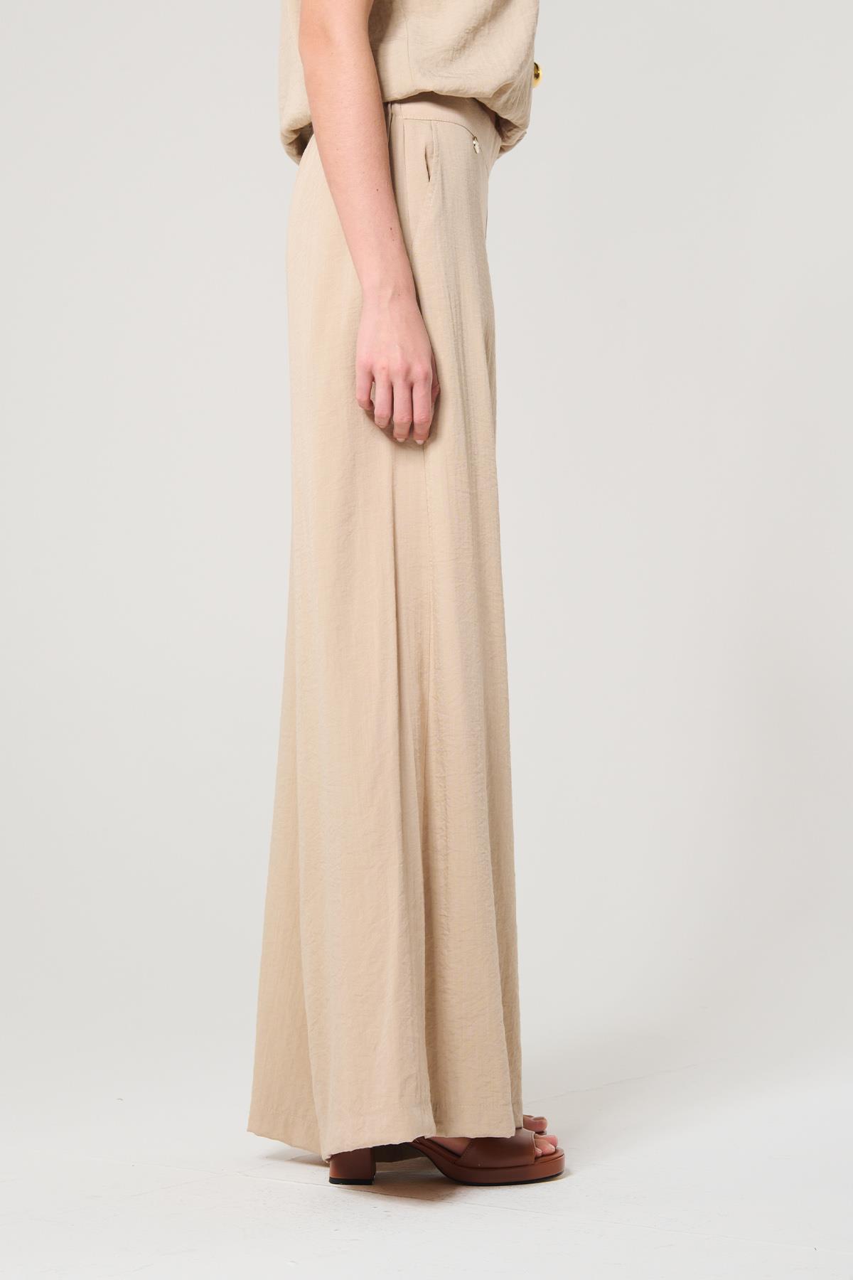 Bej Renk Palazzo Pantolon