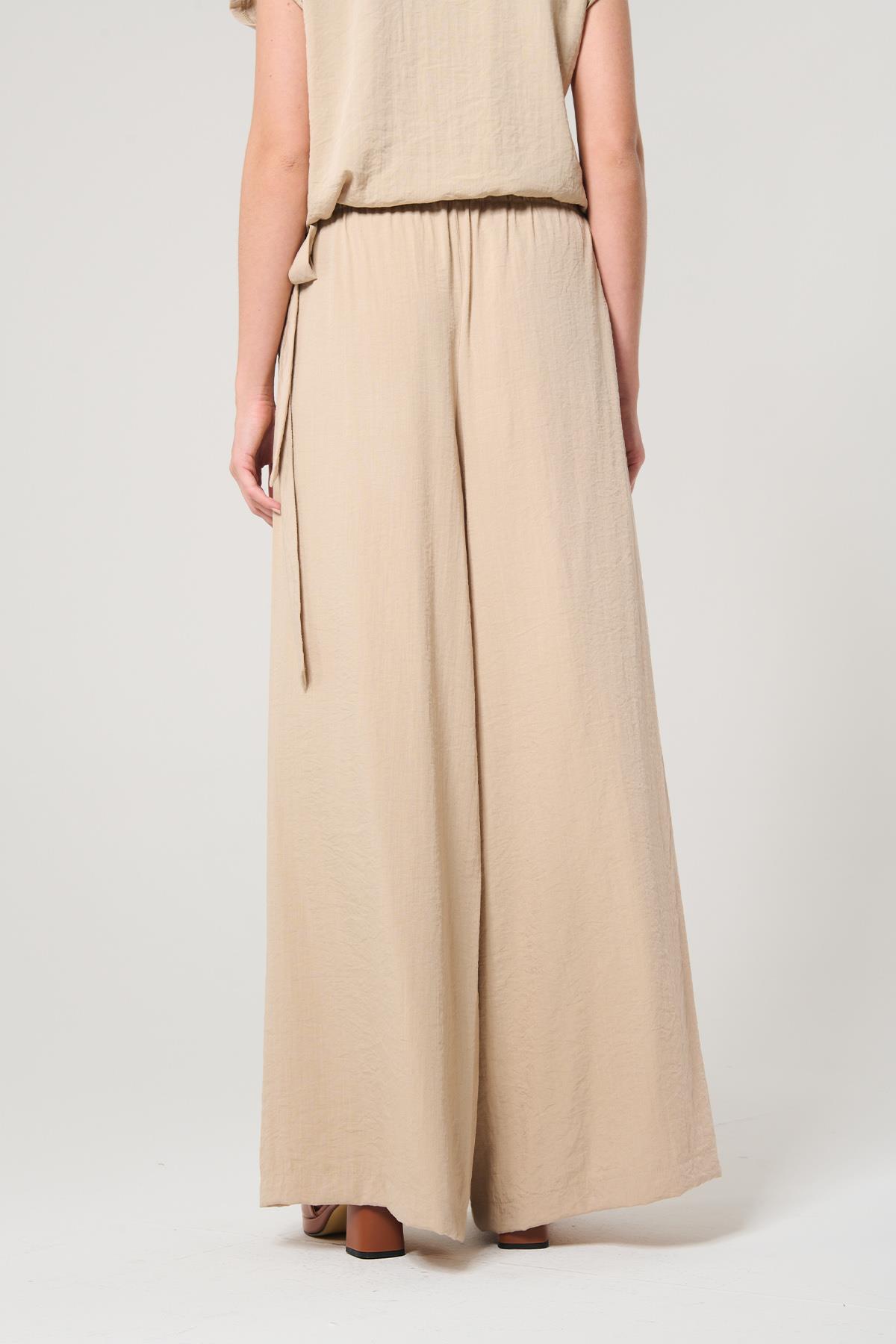 Bej Renk Palazzo Pantolon