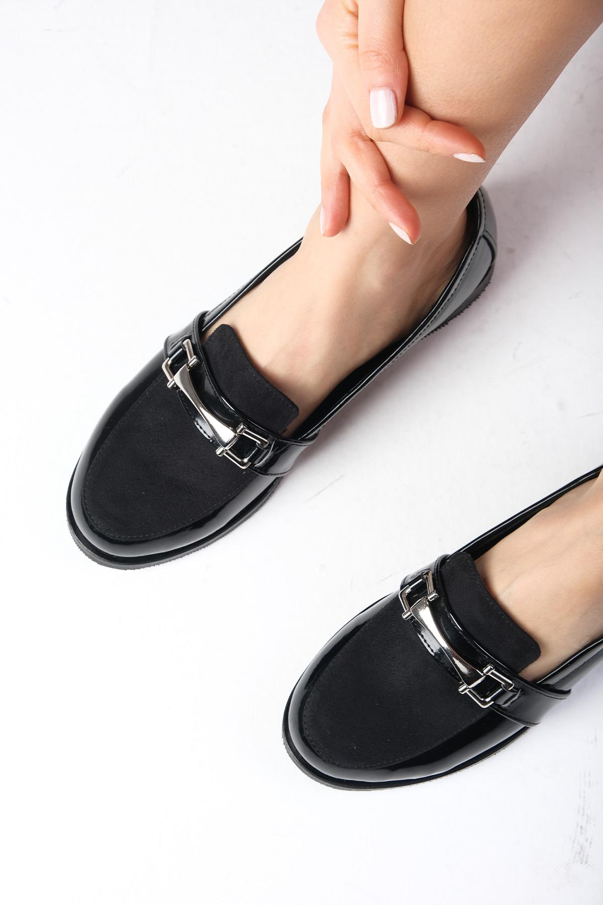 Bernice Siyah Renk Rugan Oxford Ayakkabı