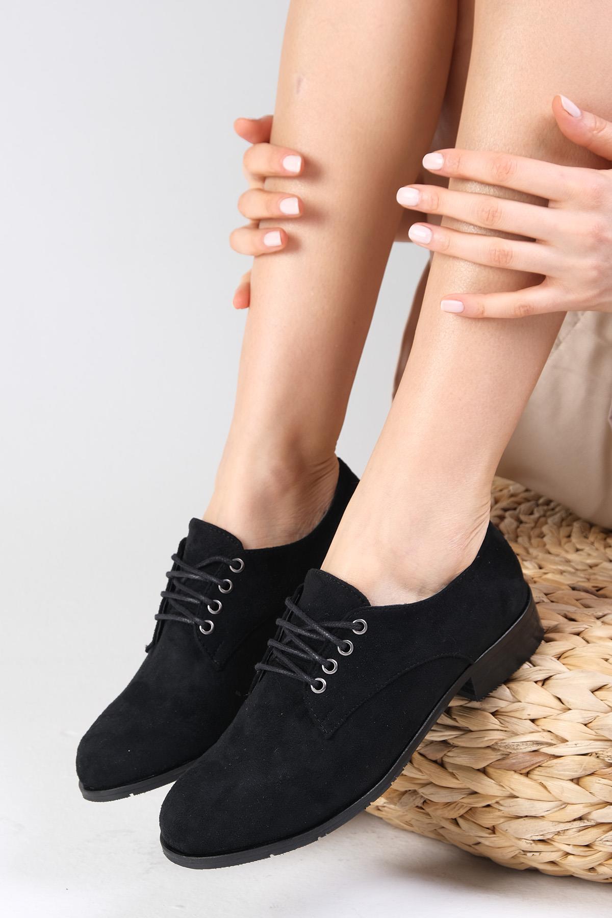 Berta Siyah Renk Süet Oxford Ayakkabı