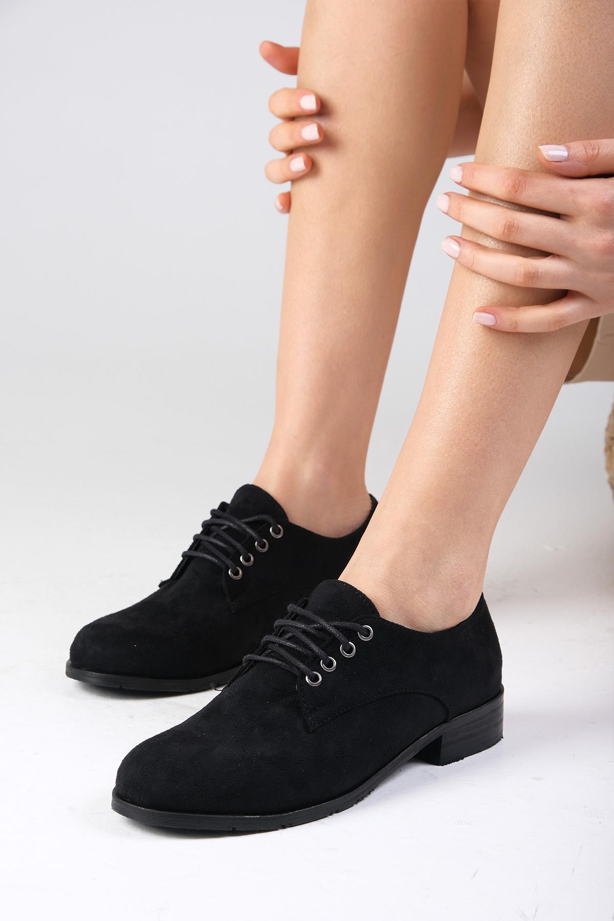 Berta Siyah Renk Süet Oxford Ayakkabı