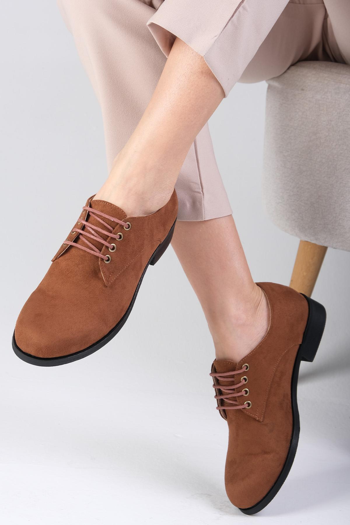 Berta Taba Renk Süet Oxford Ayakkabı