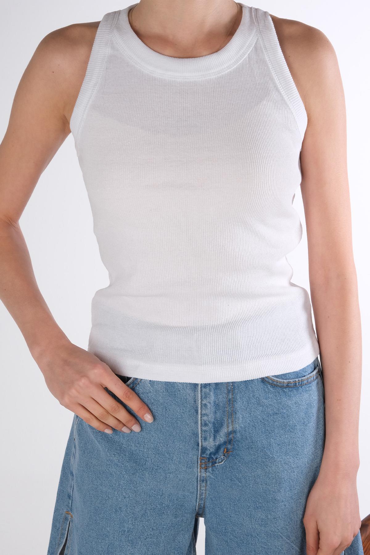 Beyaz Renk Halter Yaka Atlet