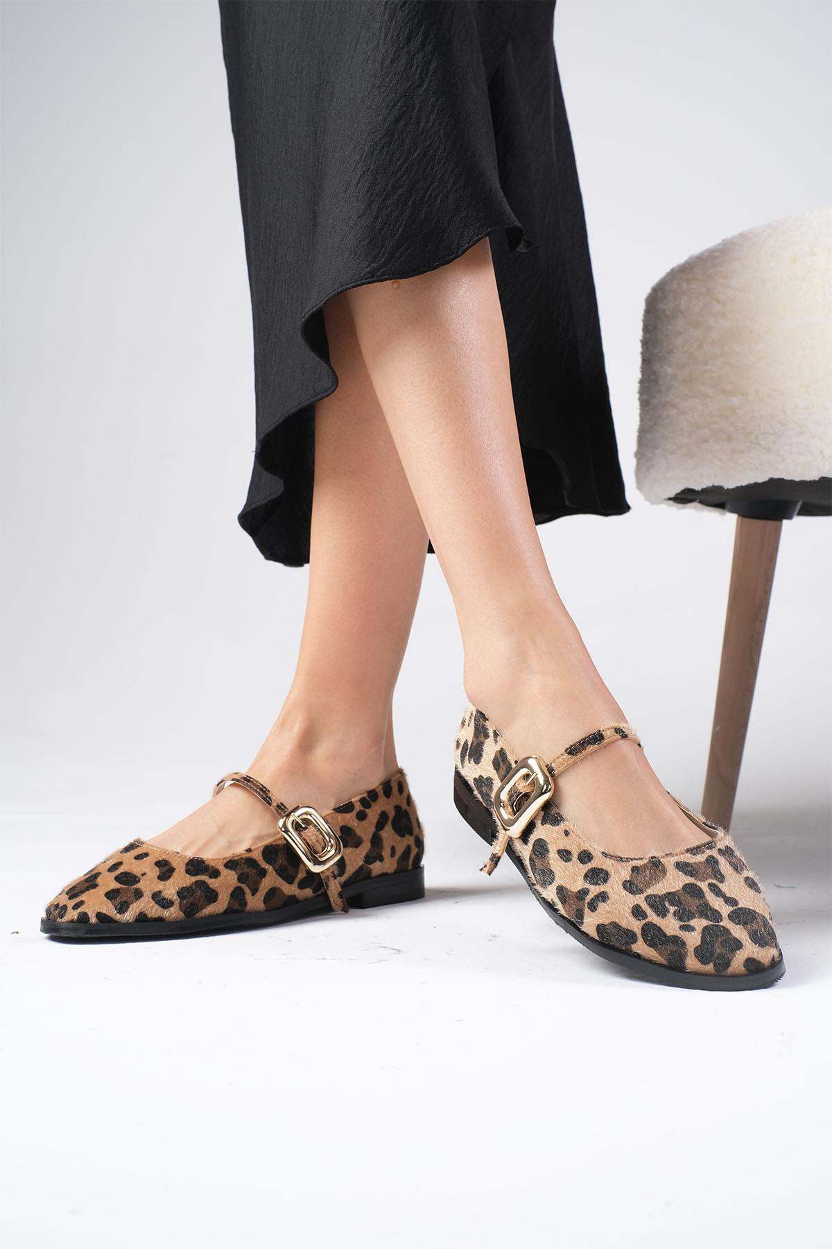 Camille Leopar Desenli Babet Ayakkabı