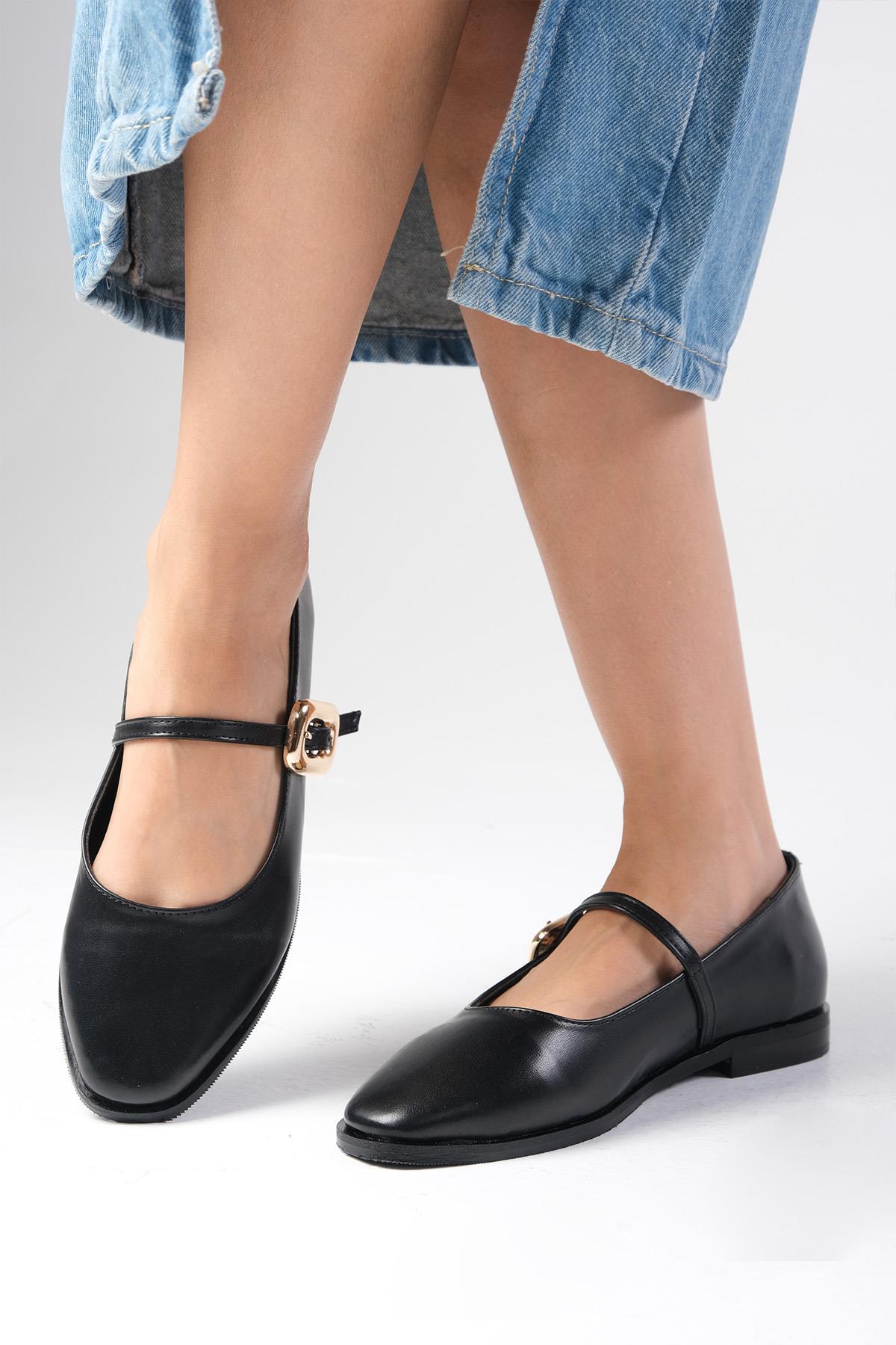 Camille Siyah Renk Babet Ayakkabı