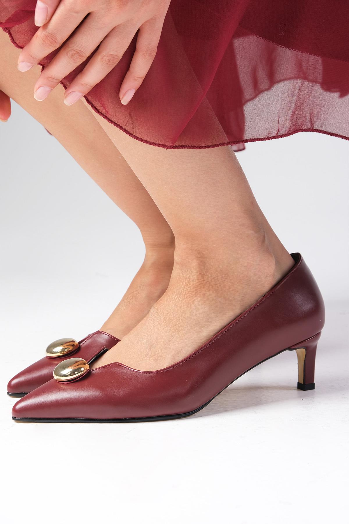 Charlotte Bordo Renk Topuklu Ayakkabı