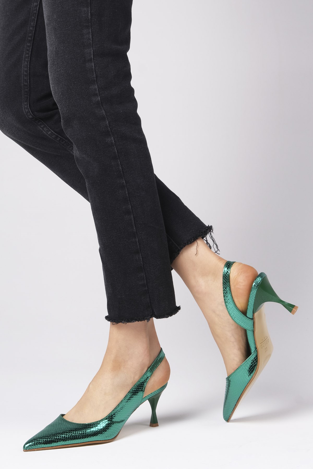 Clarice Yeşil Renk Topuklu Ayakkabı