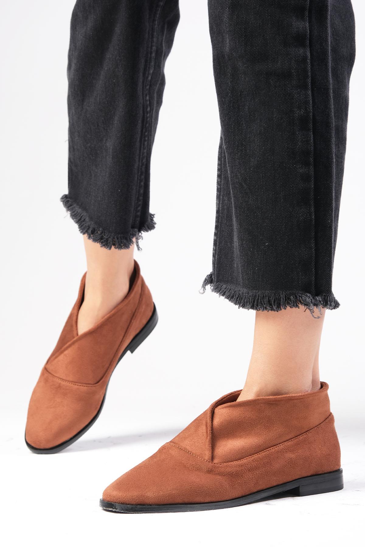 Clarisse Kahverengi Streç Süet Loafer